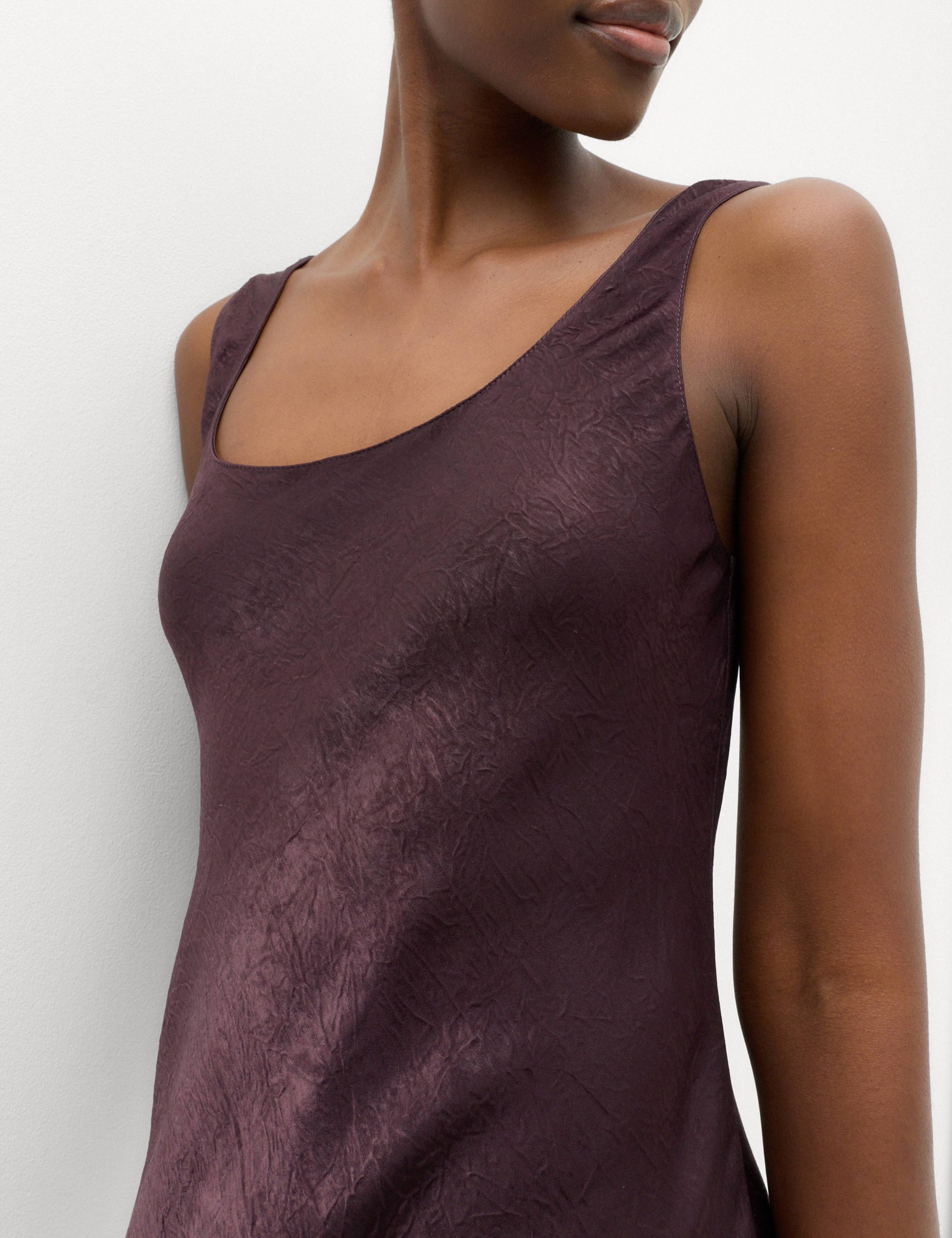 Satin Scoop Neck Midi Slip Dress 3 of 6