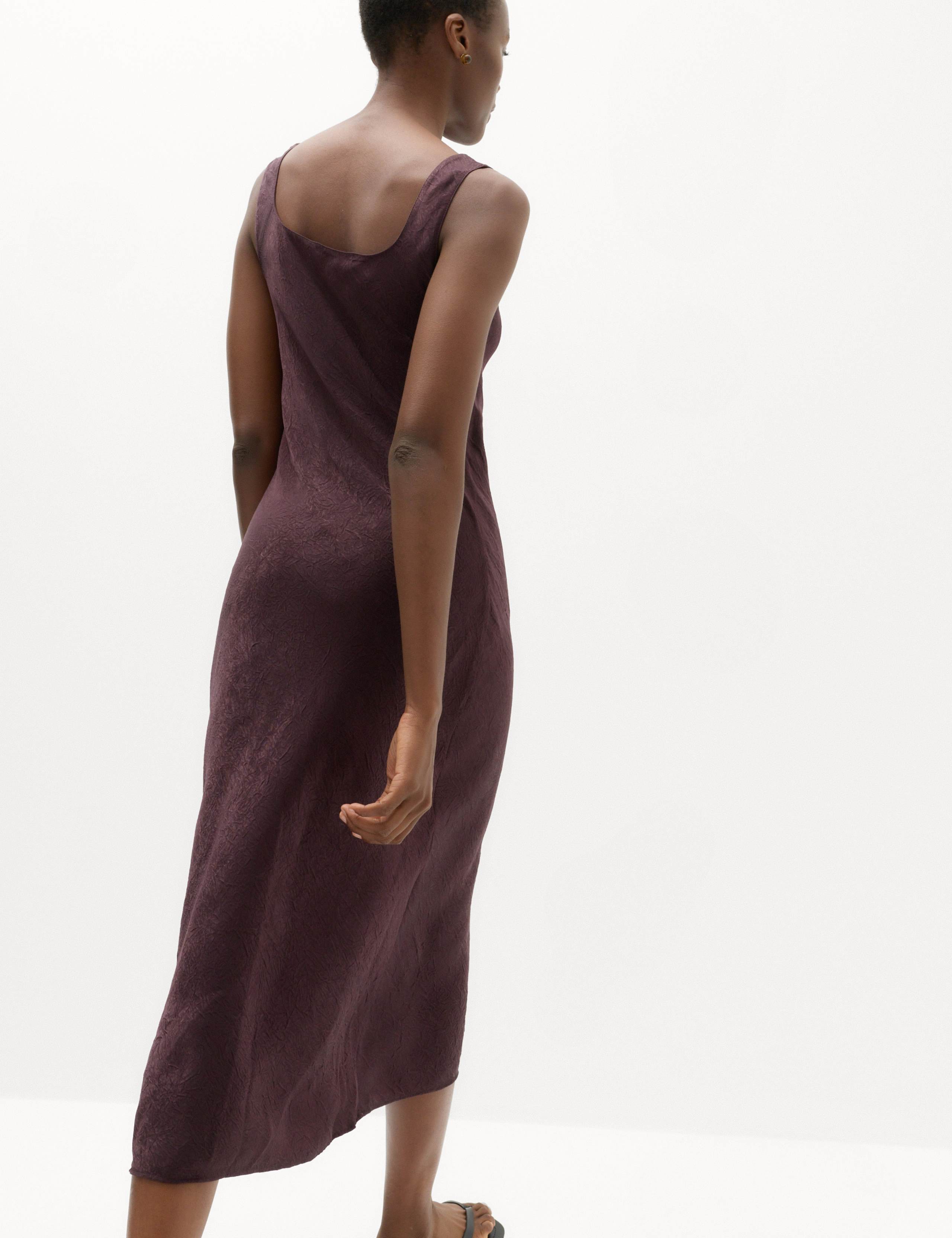 Satin Scoop Neck Midi Slip Dress 4 of 6