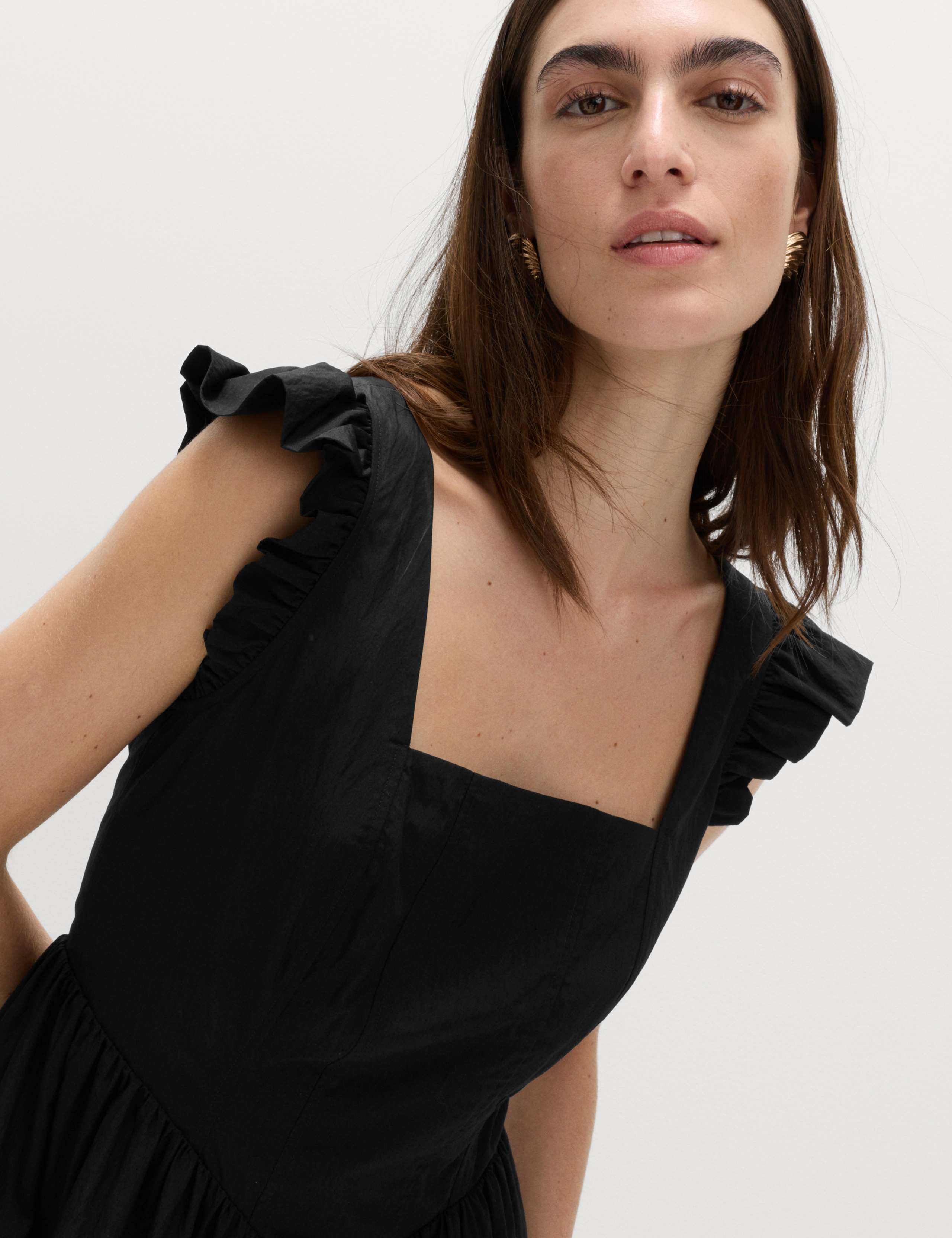 Frill Detail Square Neck Mini Skater Dress 3 of 6