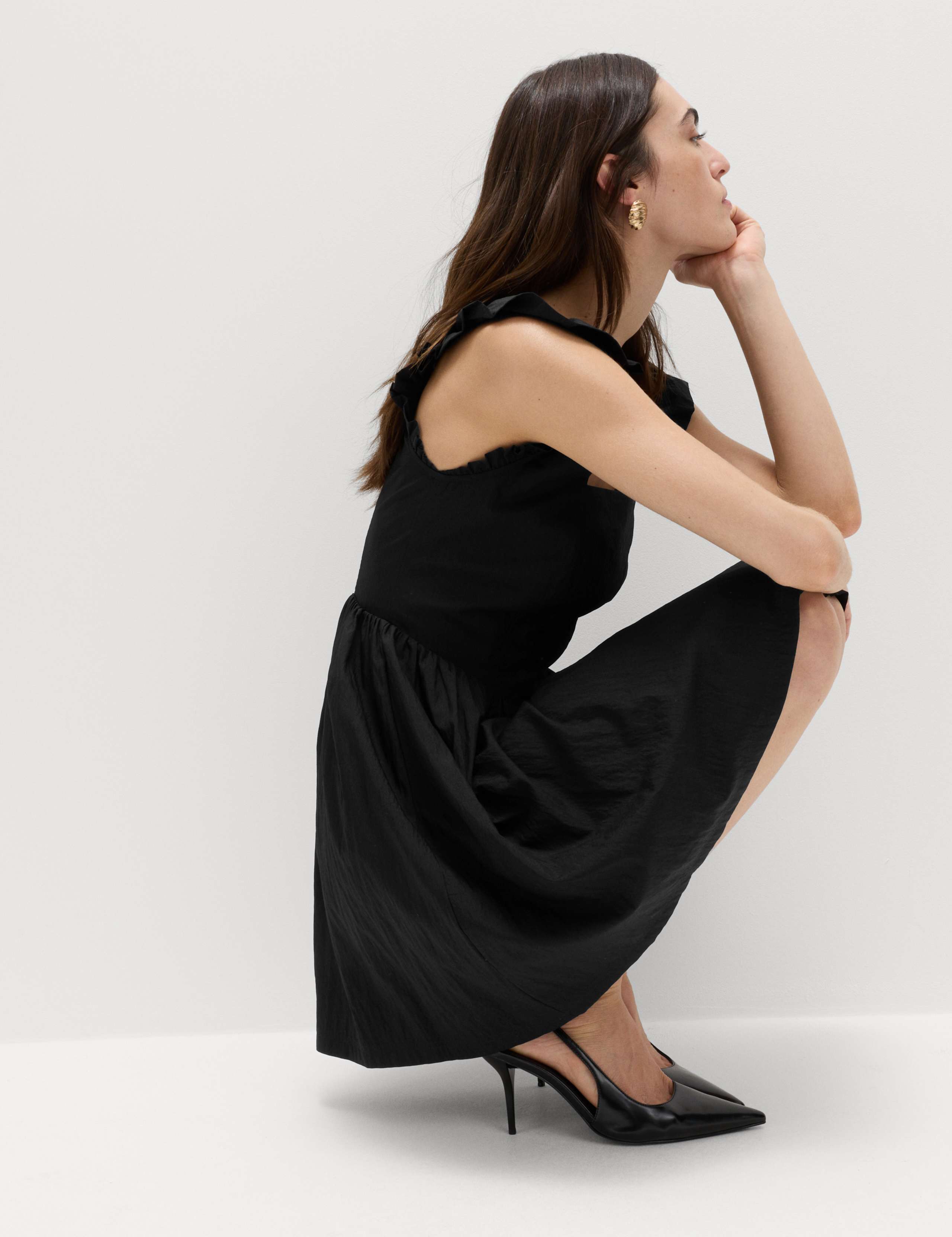 Frill Detail Square Neck Mini Skater Dress 5 of 6