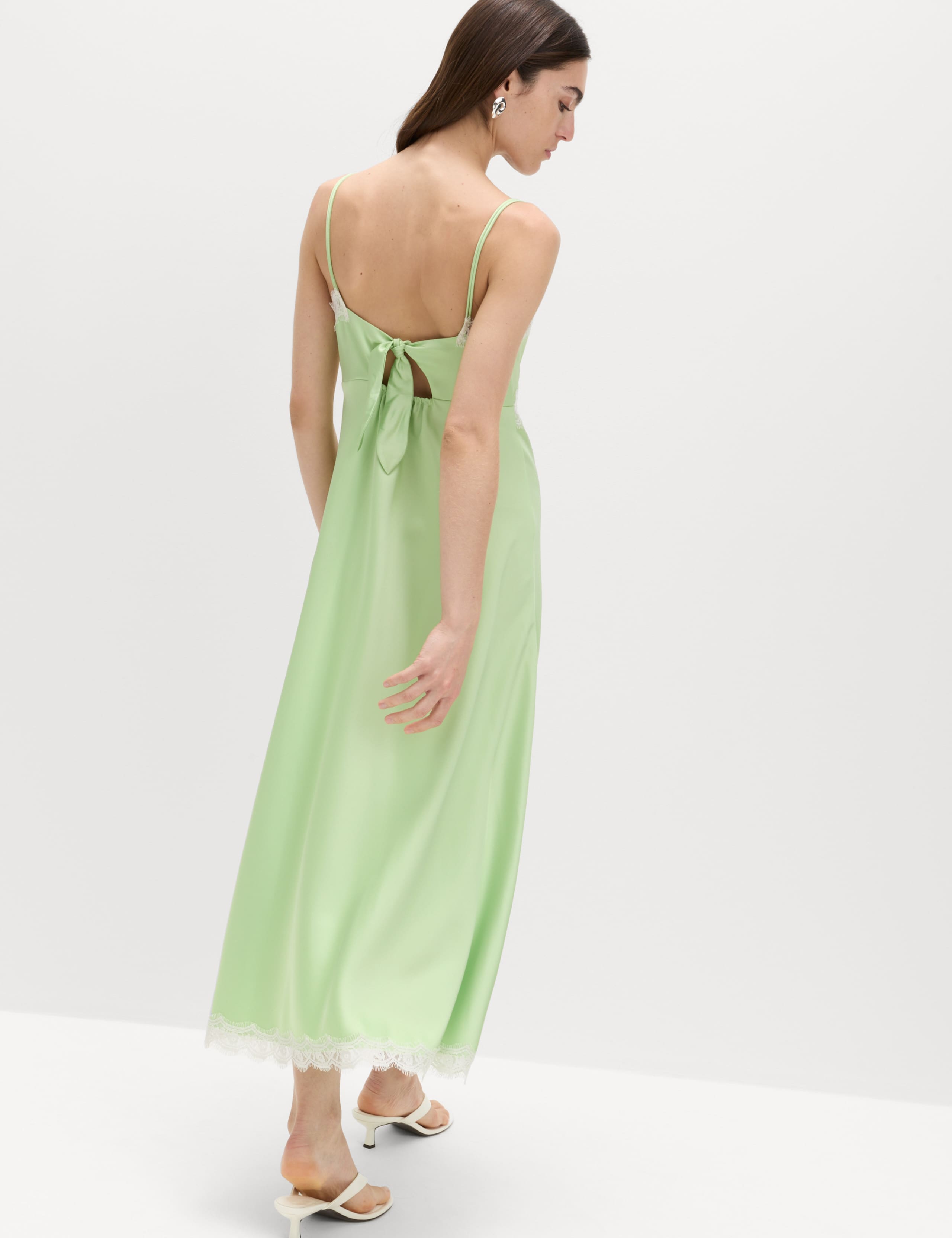 Satin V-Neck Midaxi Slip Dress 4 of 6