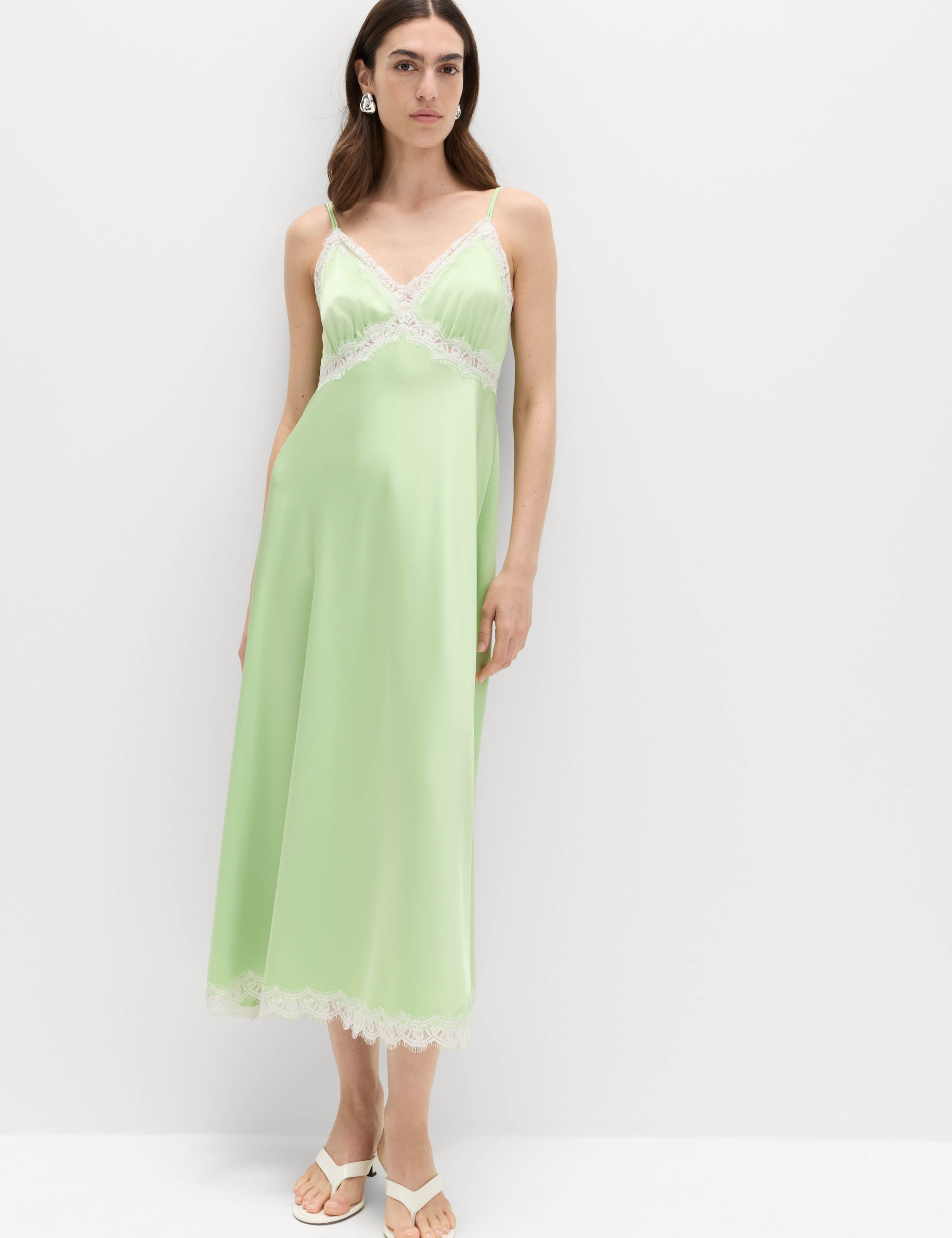 Satin V-Neck Midaxi Slip Dress 6 of 6