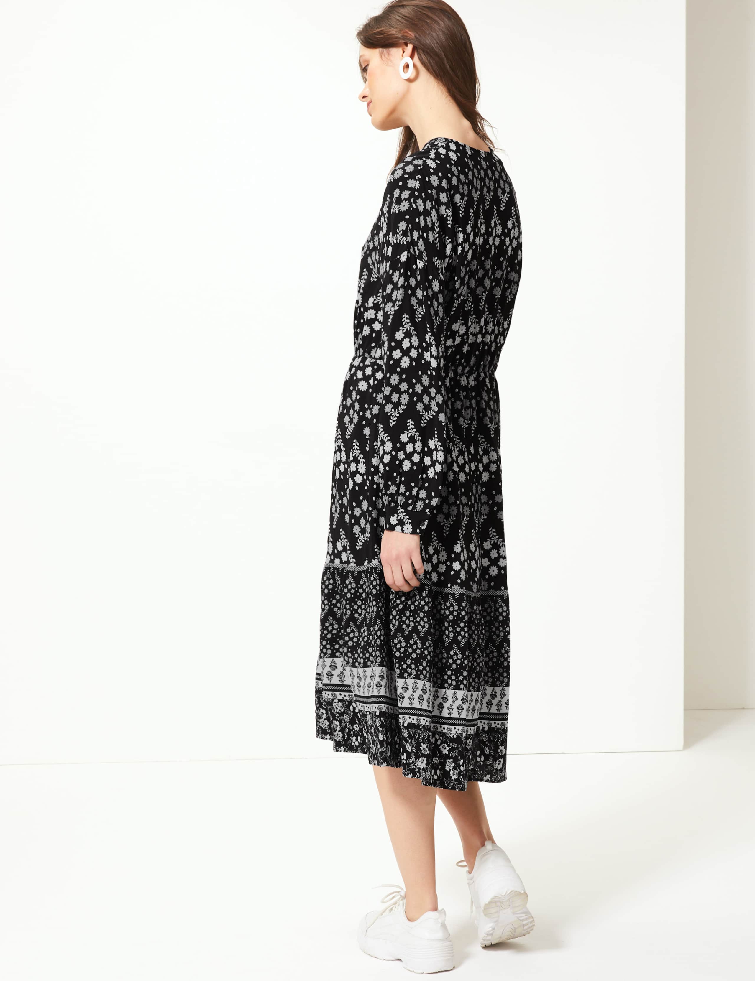 Floral Print Waisted Midi Dress 4 of 4
