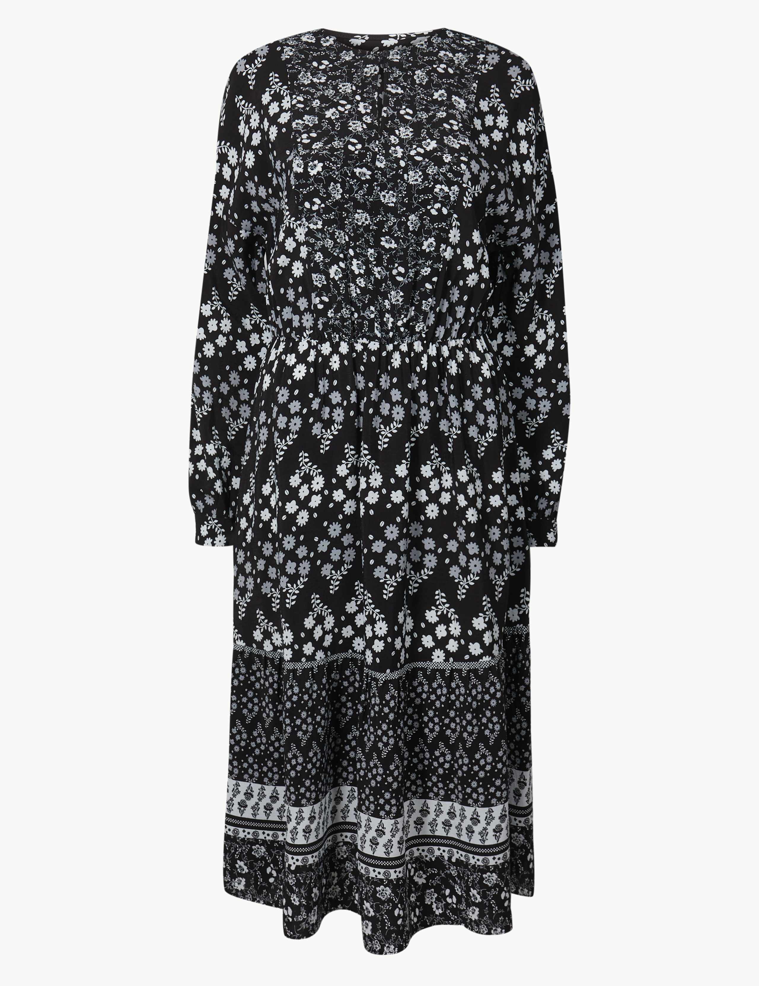 Floral Print Waisted Midi Dress 2 of 4