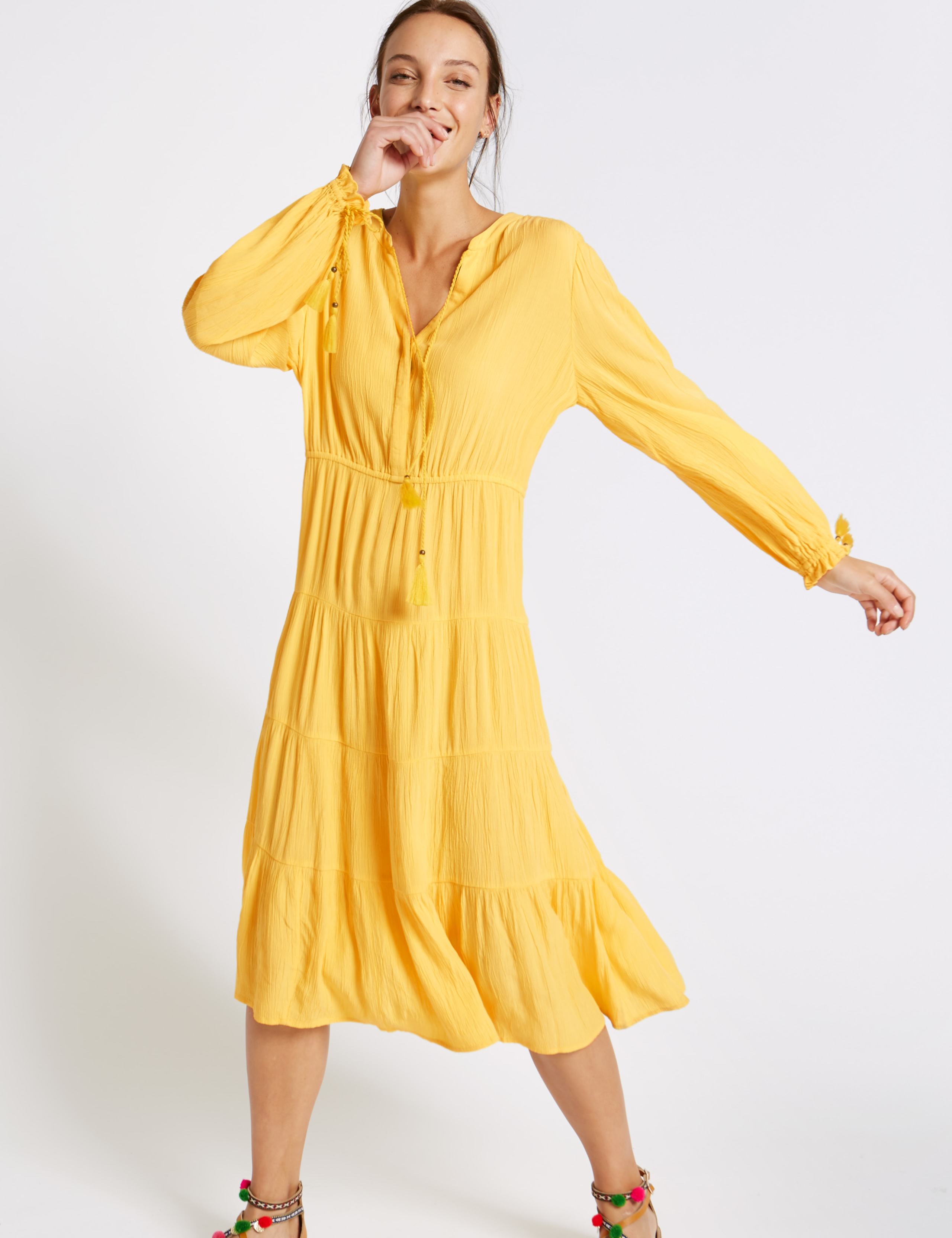 Tiered Cuff Detail Long Sleeve Midi Dress 3 of 5