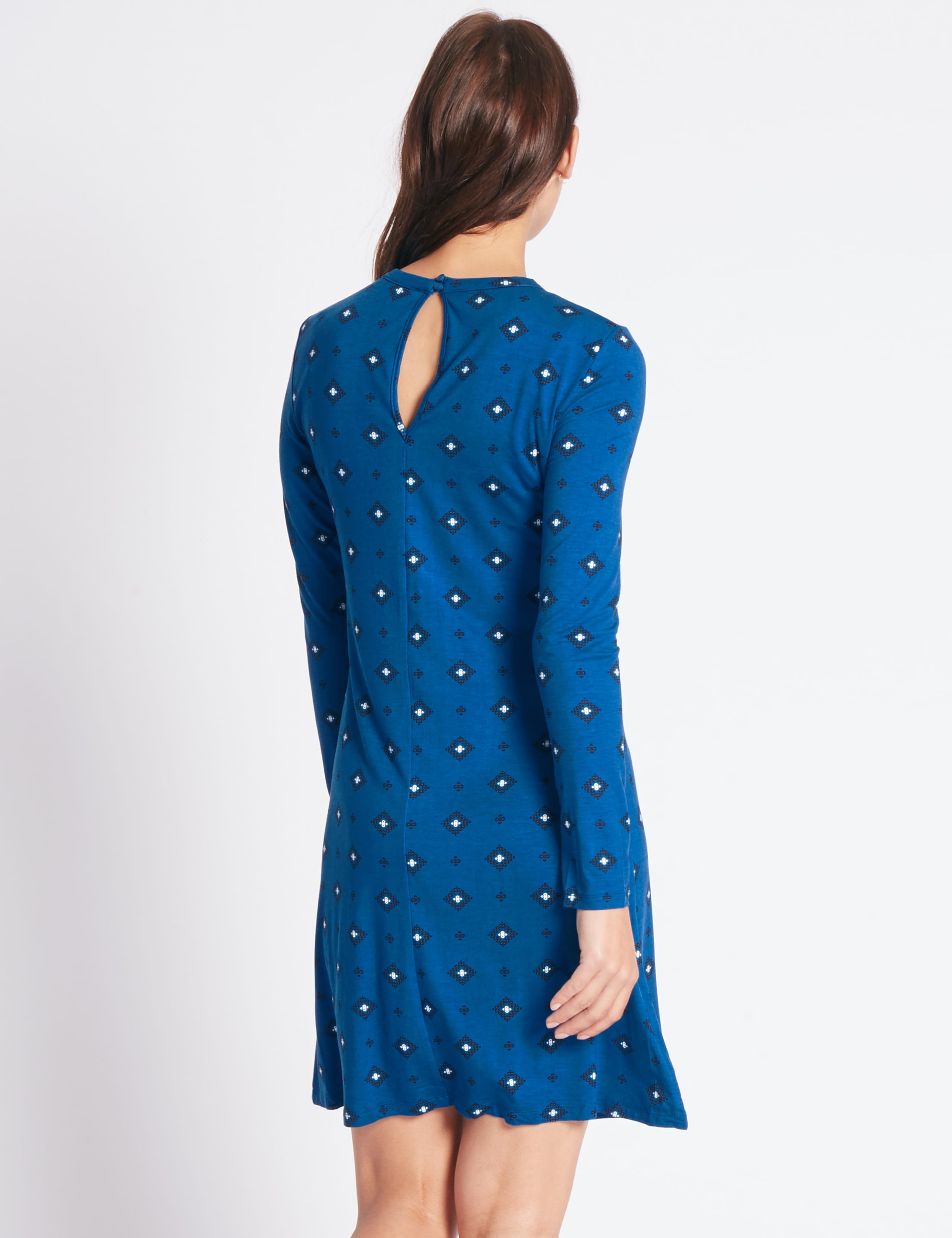 Printed Long Sleeve Skater Dress 3 of 3