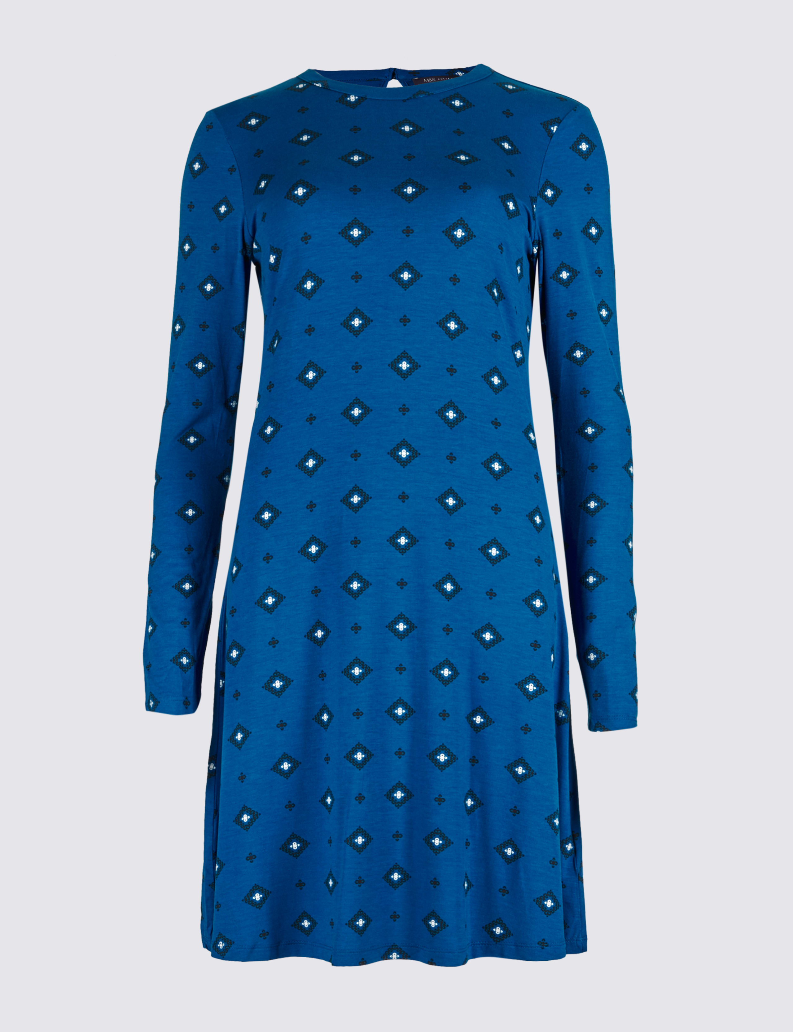 Printed Long Sleeve Skater Dress 2 of 2