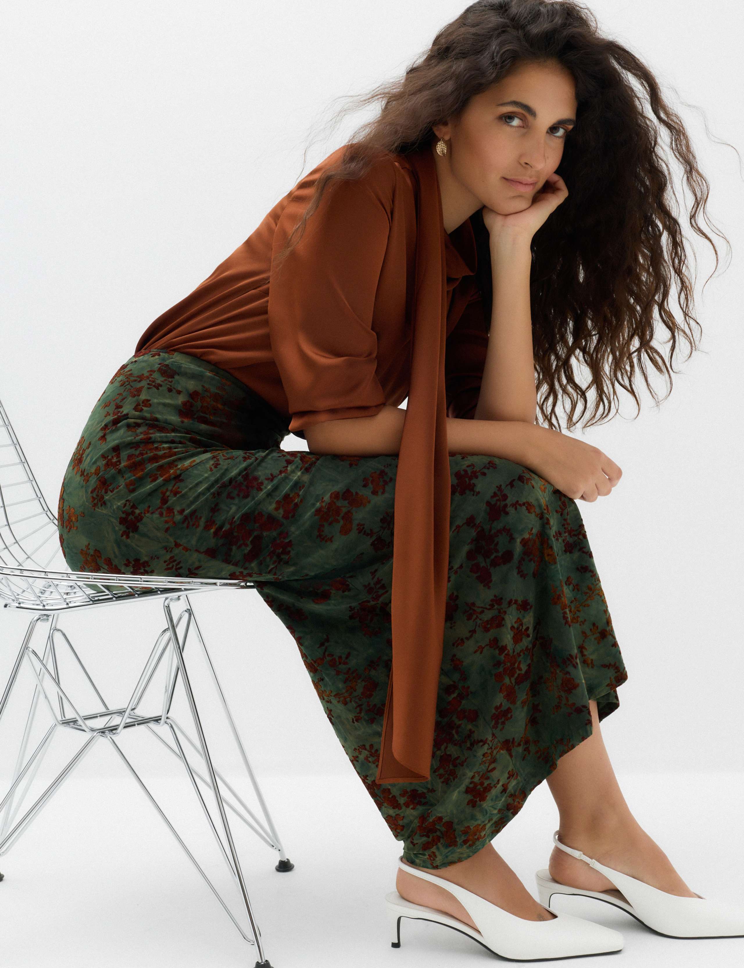 Floral Midaxi Column Skirt With Stretch 3 of 5
