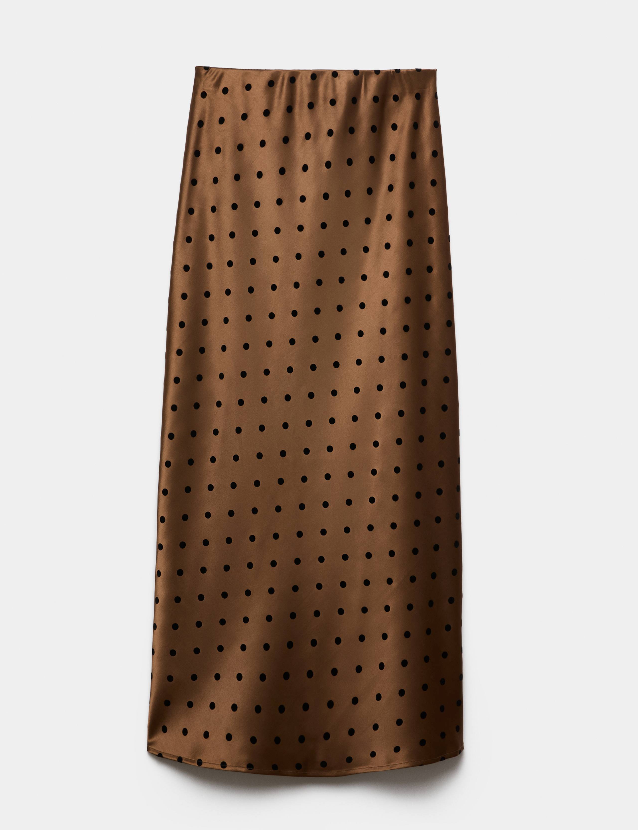 Satin Poka Dot Midi Slip Skirt 2 of 5