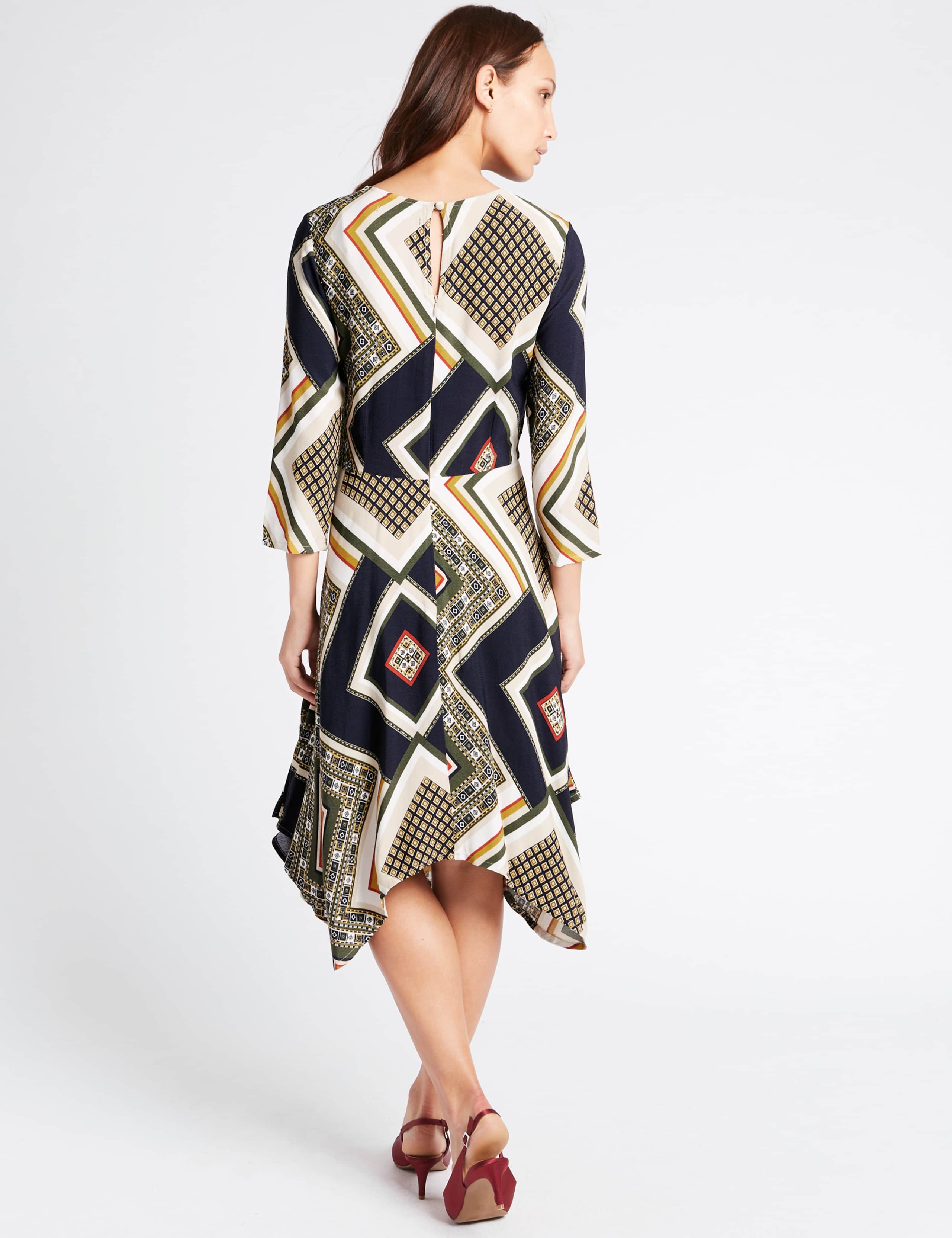 Asymmetric Fuller Bust Skater Midi Dress 4 of 5