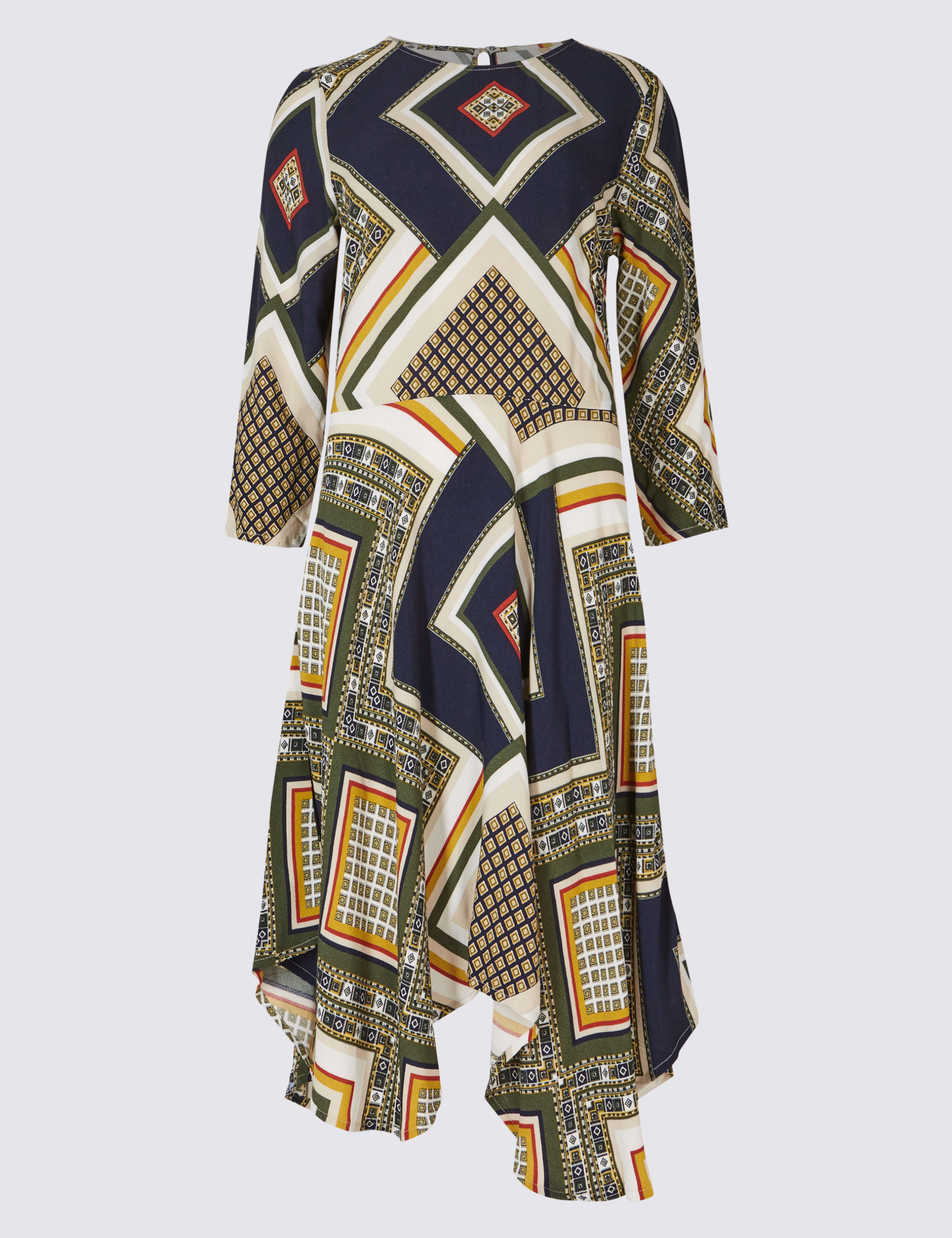 Asymmetric Fuller Bust Skater Midi Dress 2 of 5