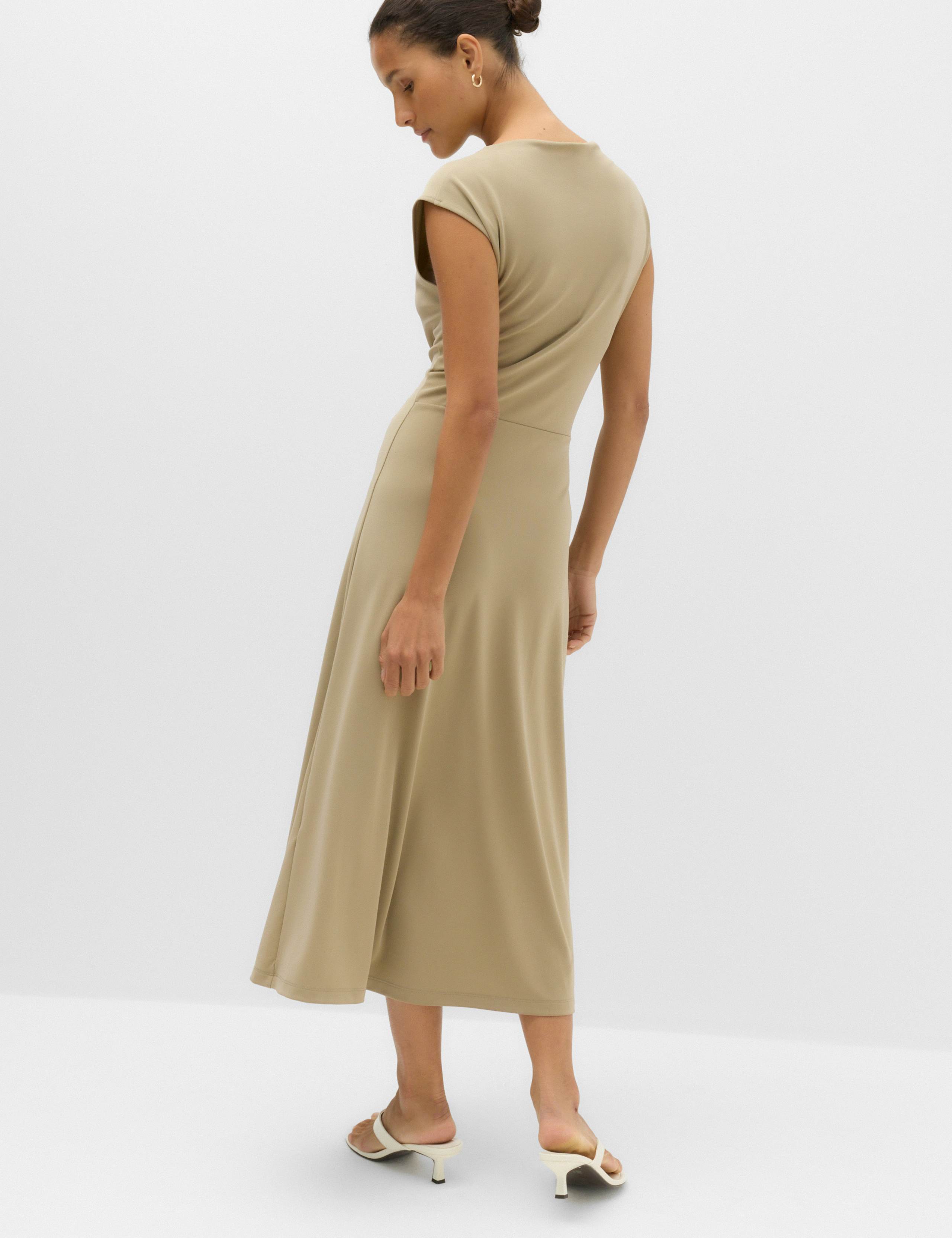Jersey Tie Waist Midi Waisted Dress 4 of 7