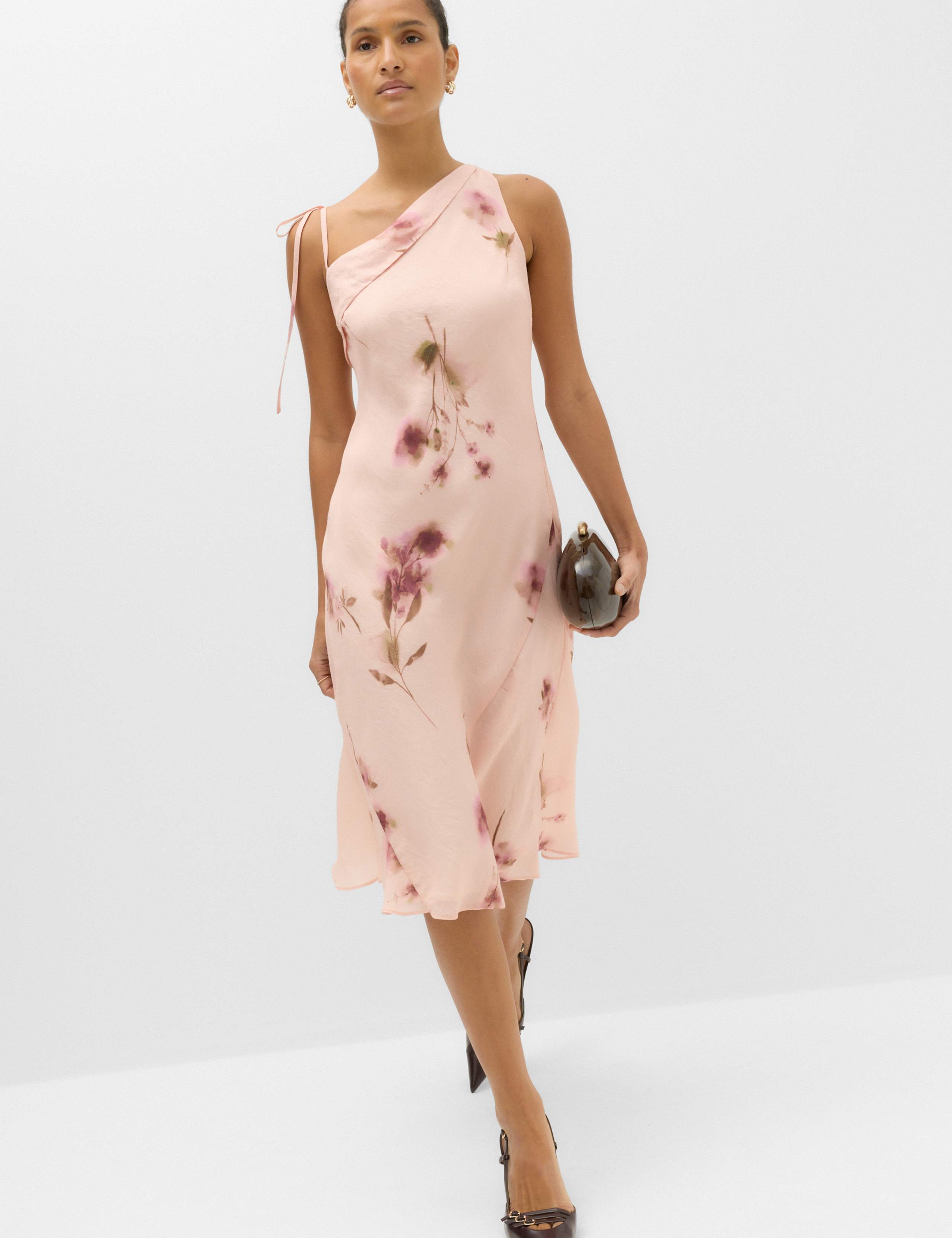 Floral Ruffle Strappy Asymmetric Cami Dress 1 of 6