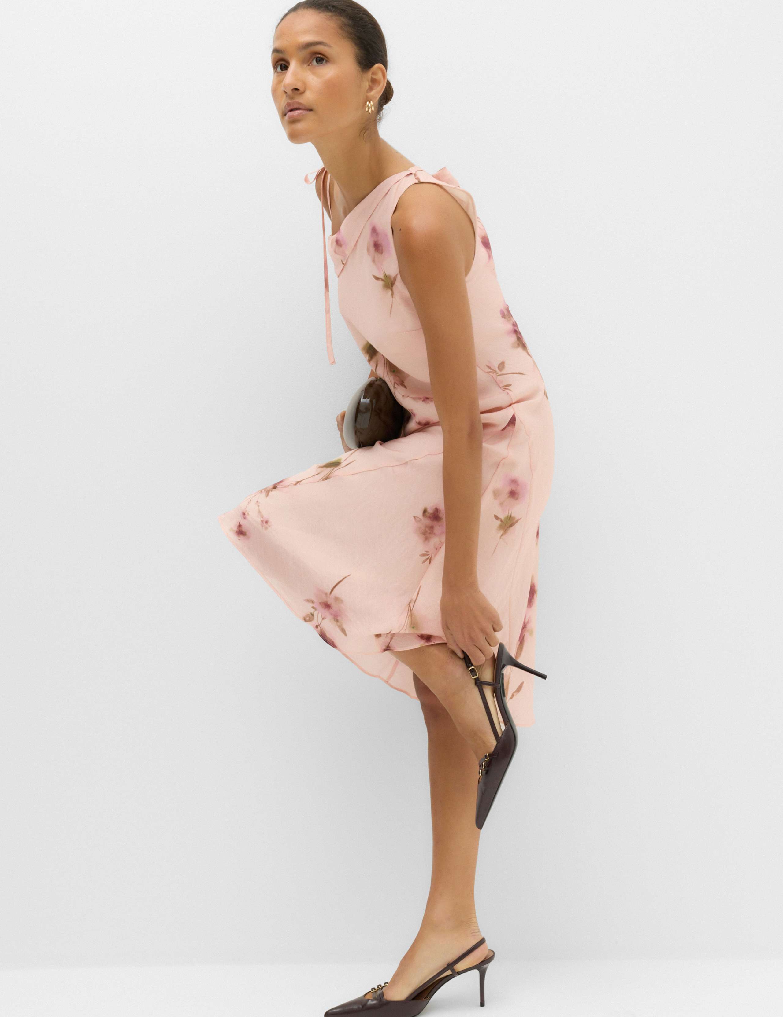 Floral Ruffle Strappy Asymmetric Cami Dress 4 of 6