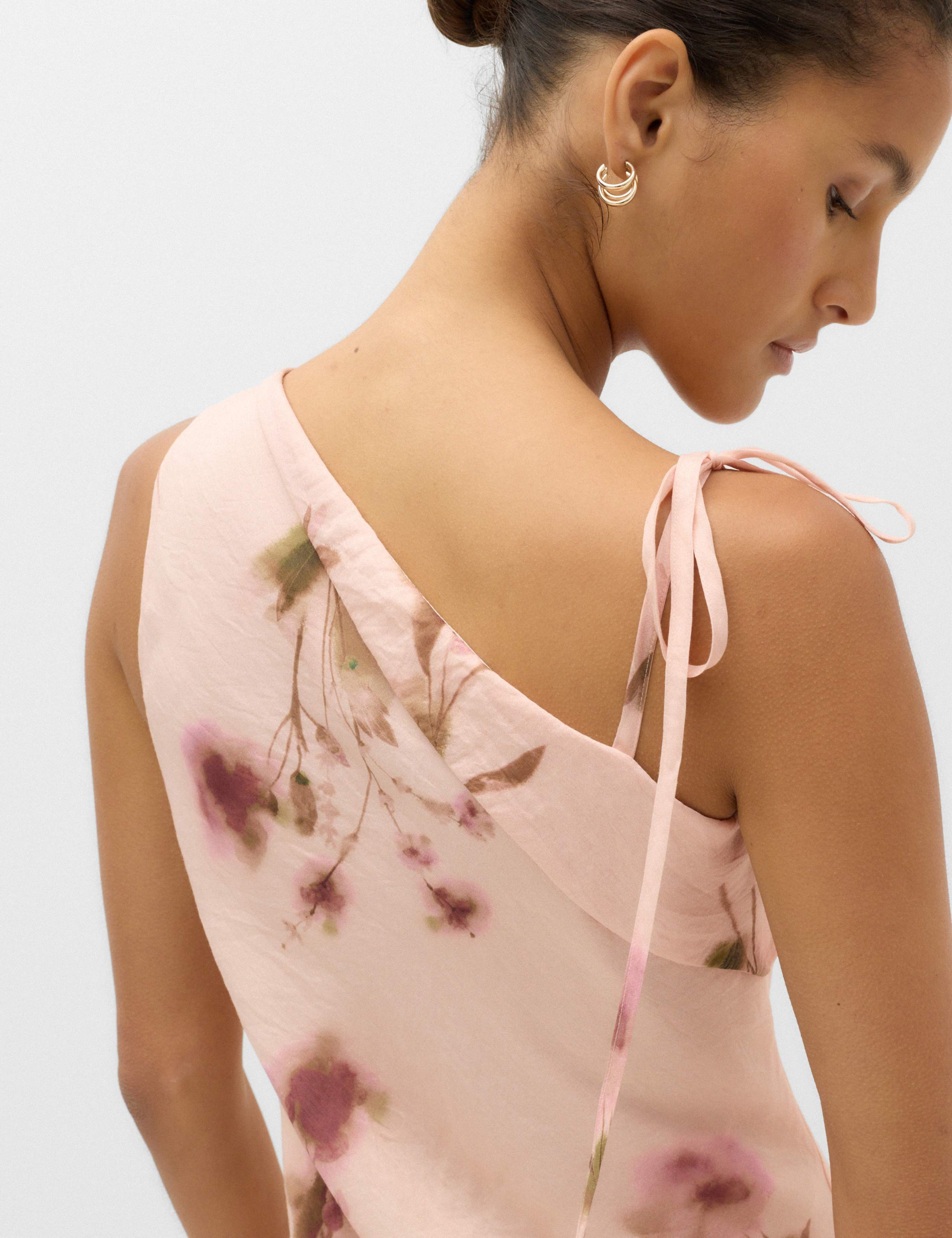 Floral Ruffle Strappy Asymmetric Cami Dress 6 of 6