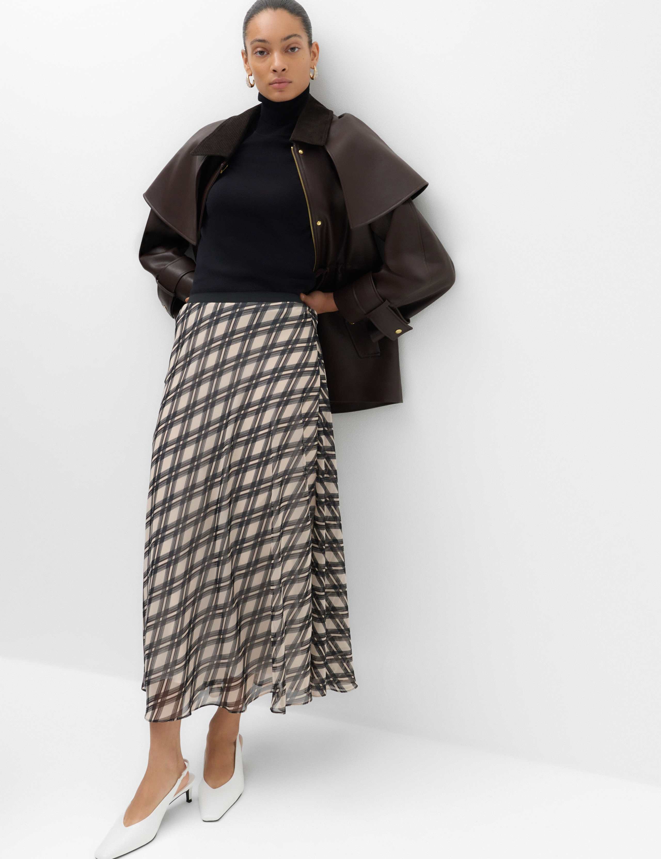 Checked Midi Circle Skirt 3 of 6