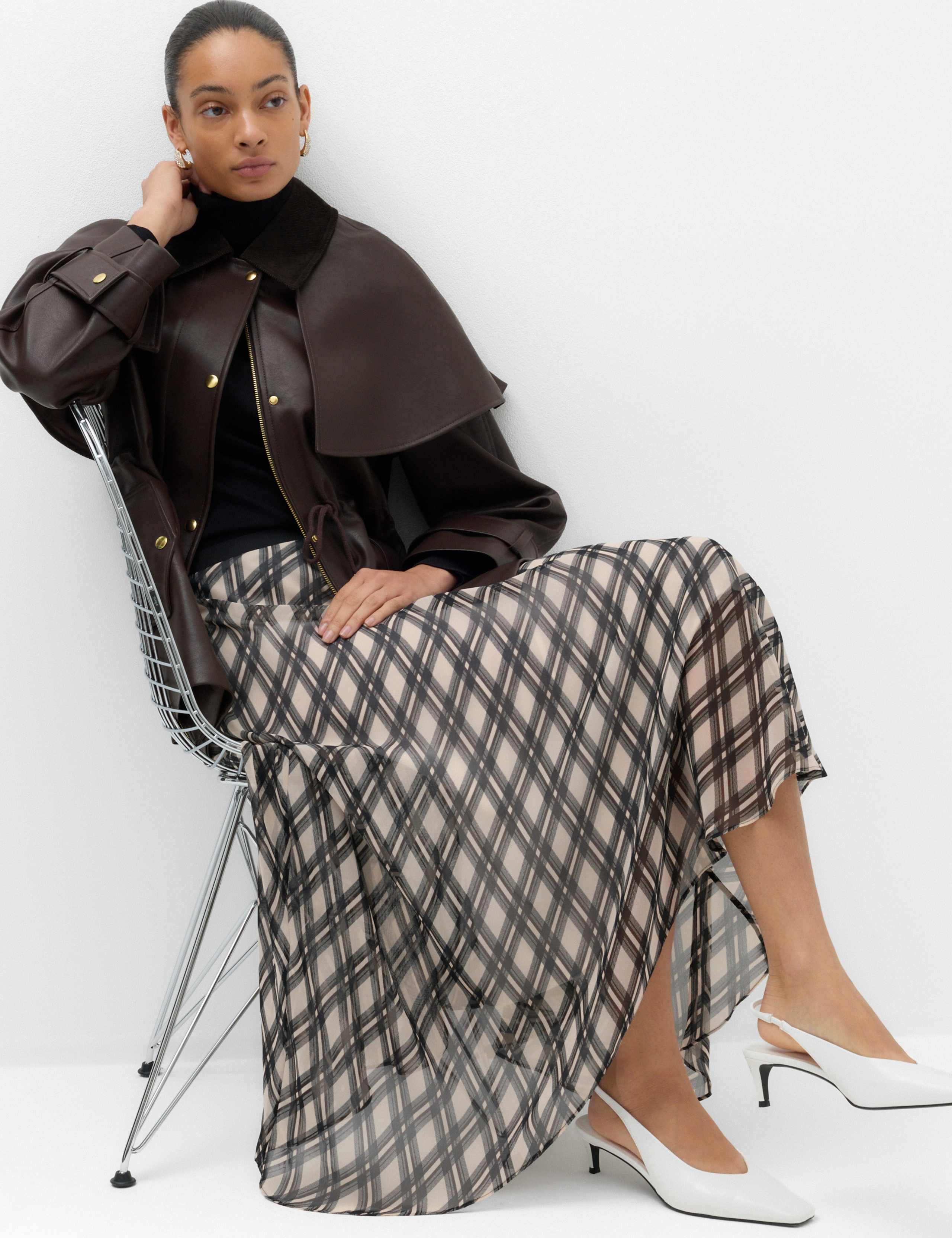 Checked Midi Circle Skirt 6 of 6