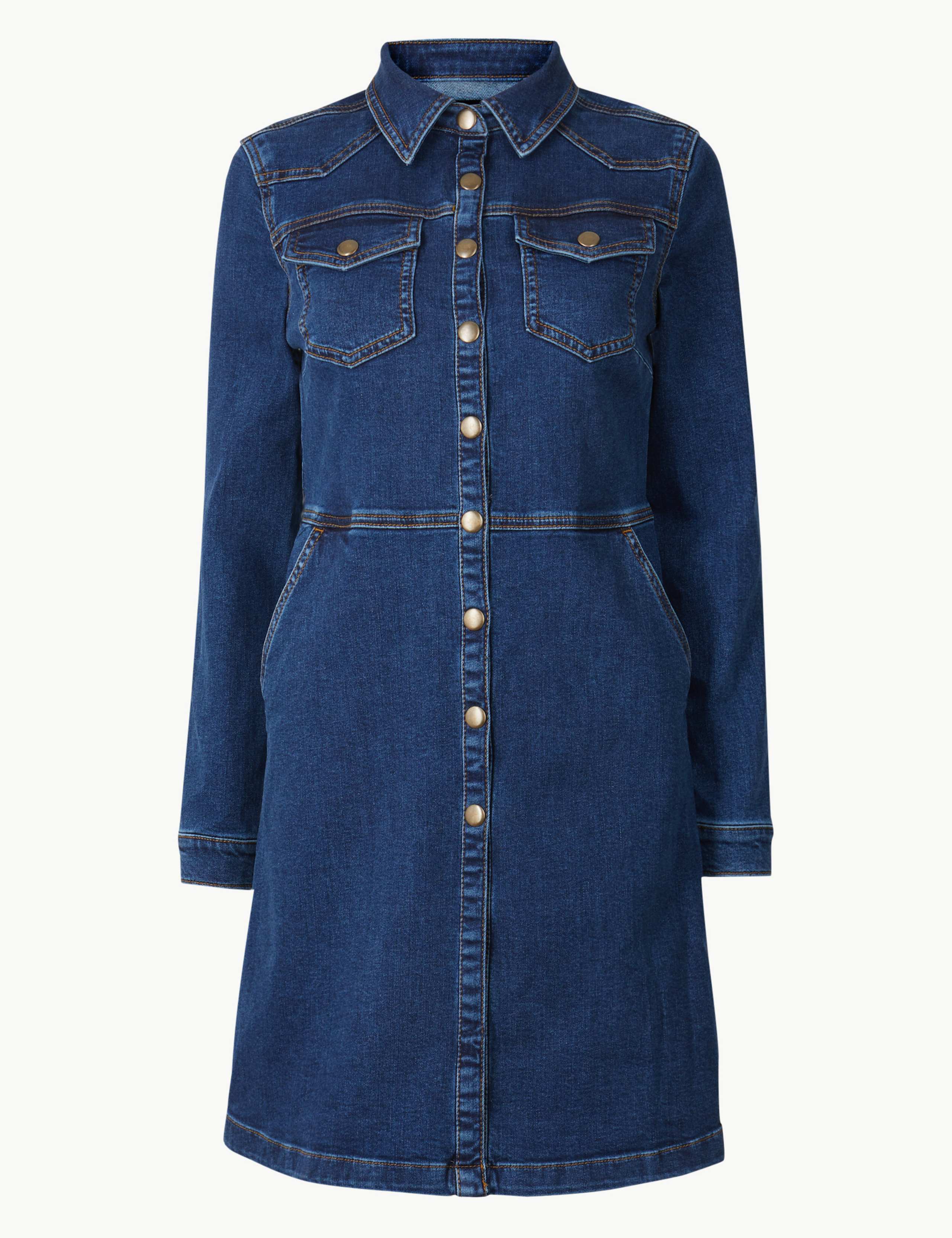 Denim Shirt Mini Dress 3 of 5