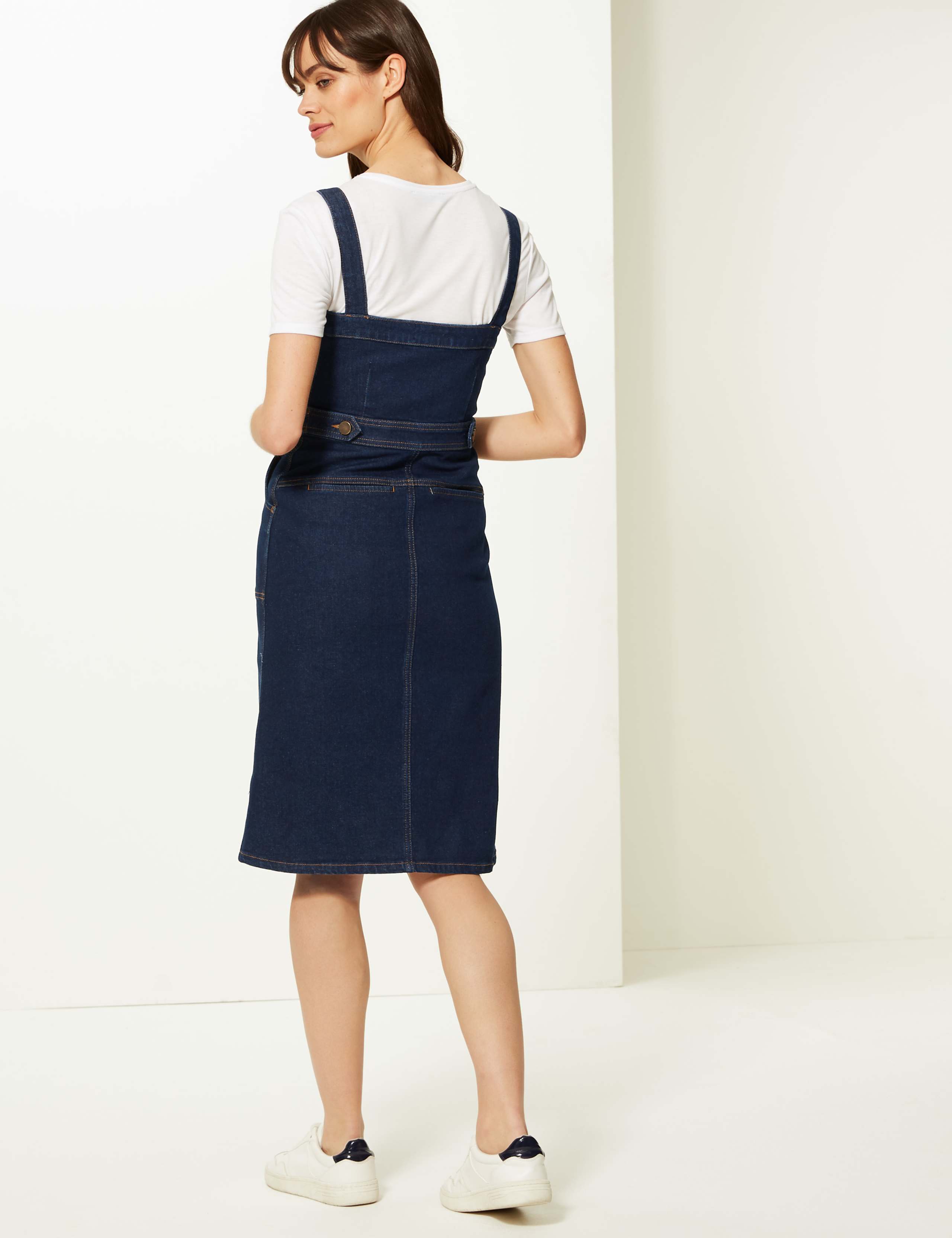 Denim Button Detailed Bodycon Dress 4 of 4