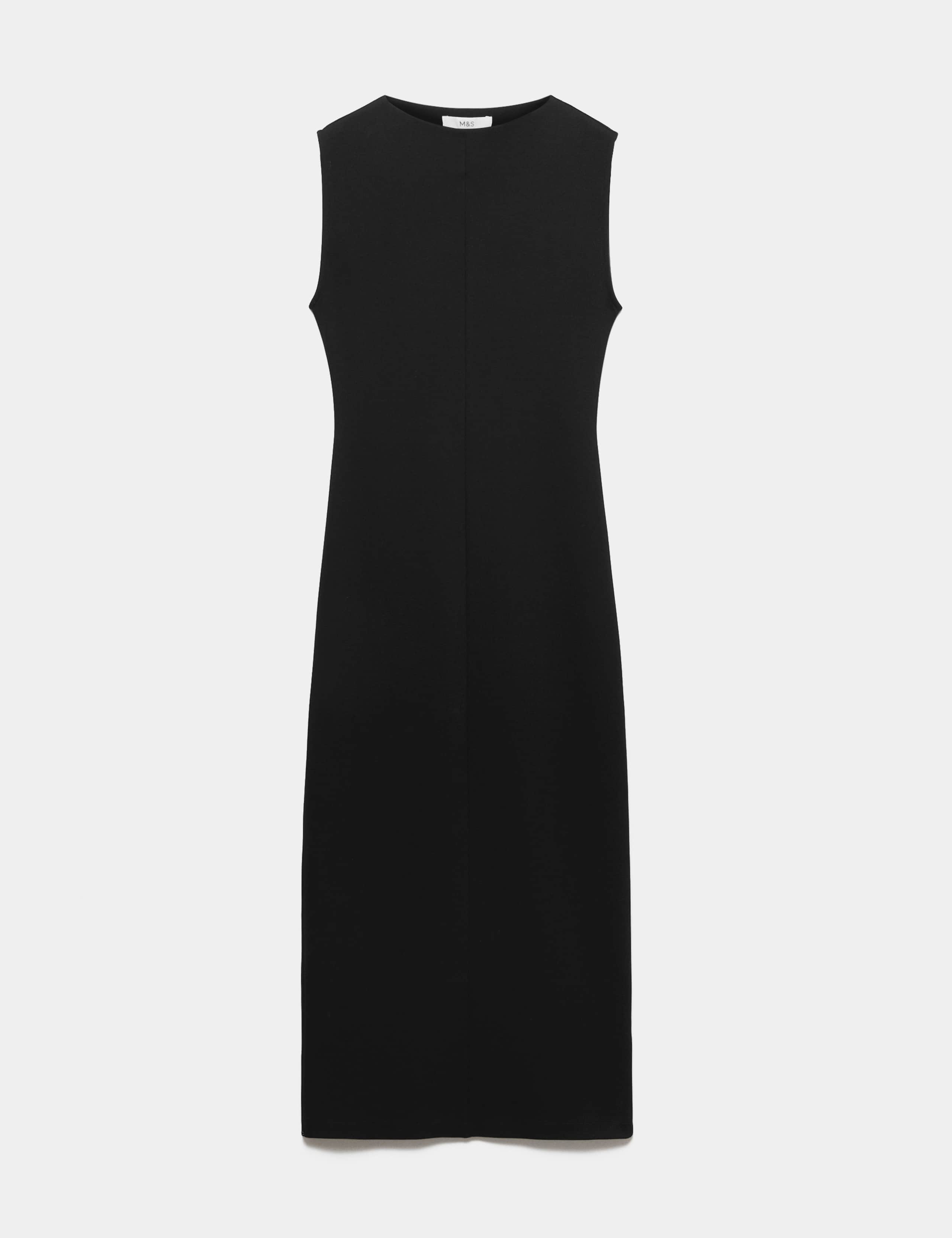 Jersey Crew Neck Midi Column Dress 2 of 5