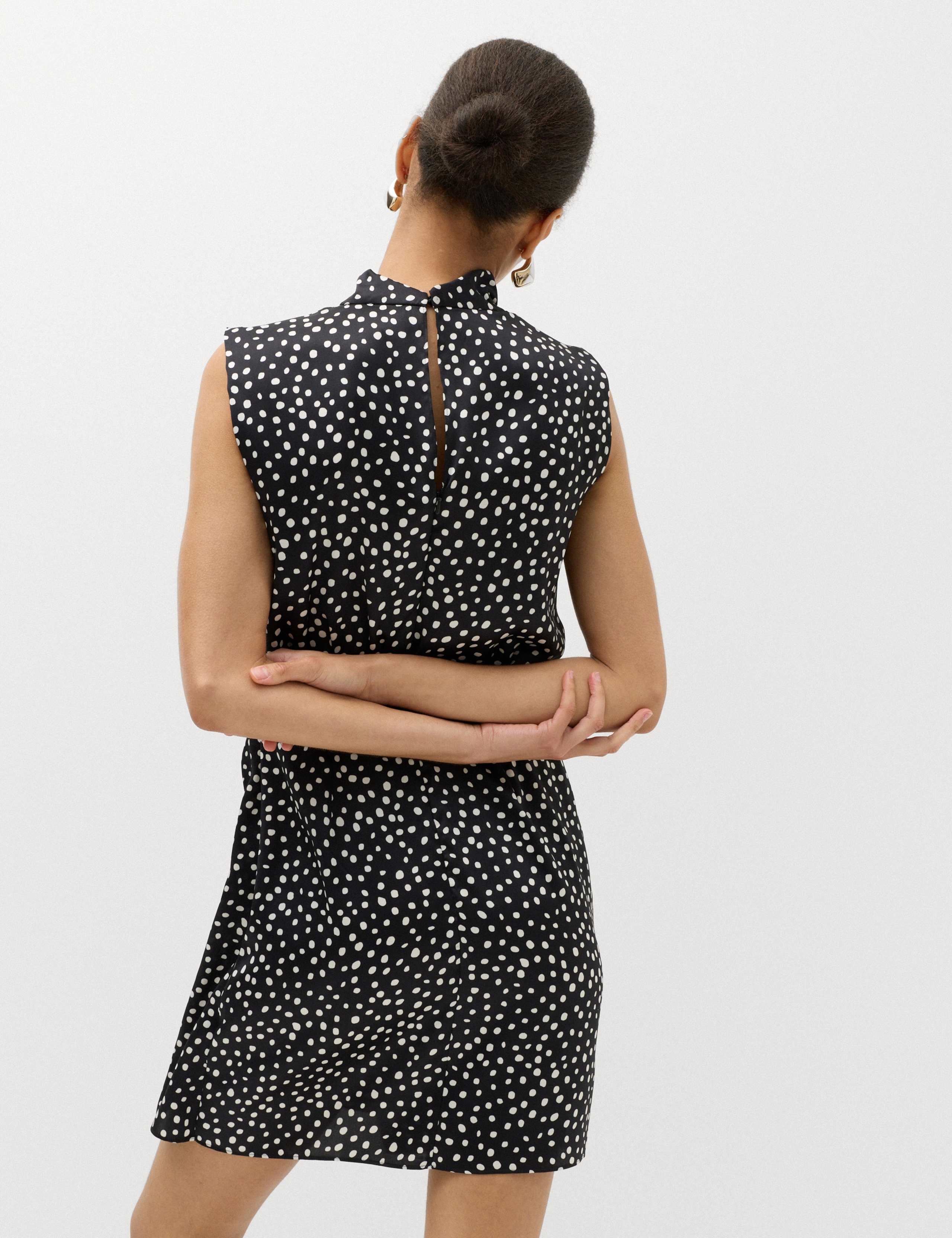 Satin Polka Dot Mini Bodycon Dress 5 of 6