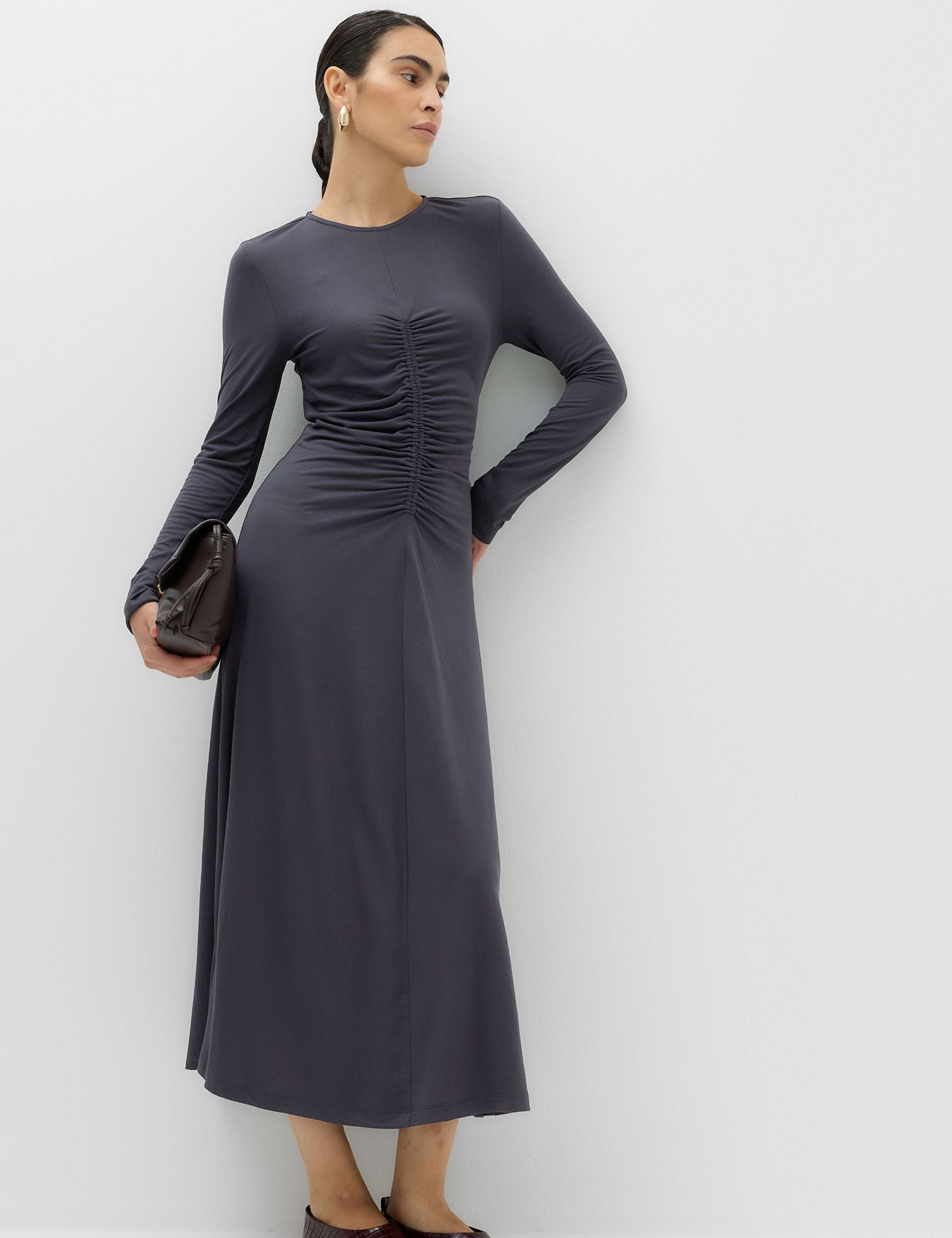 Jersey Ruched Midi Column Dress 6 of 6