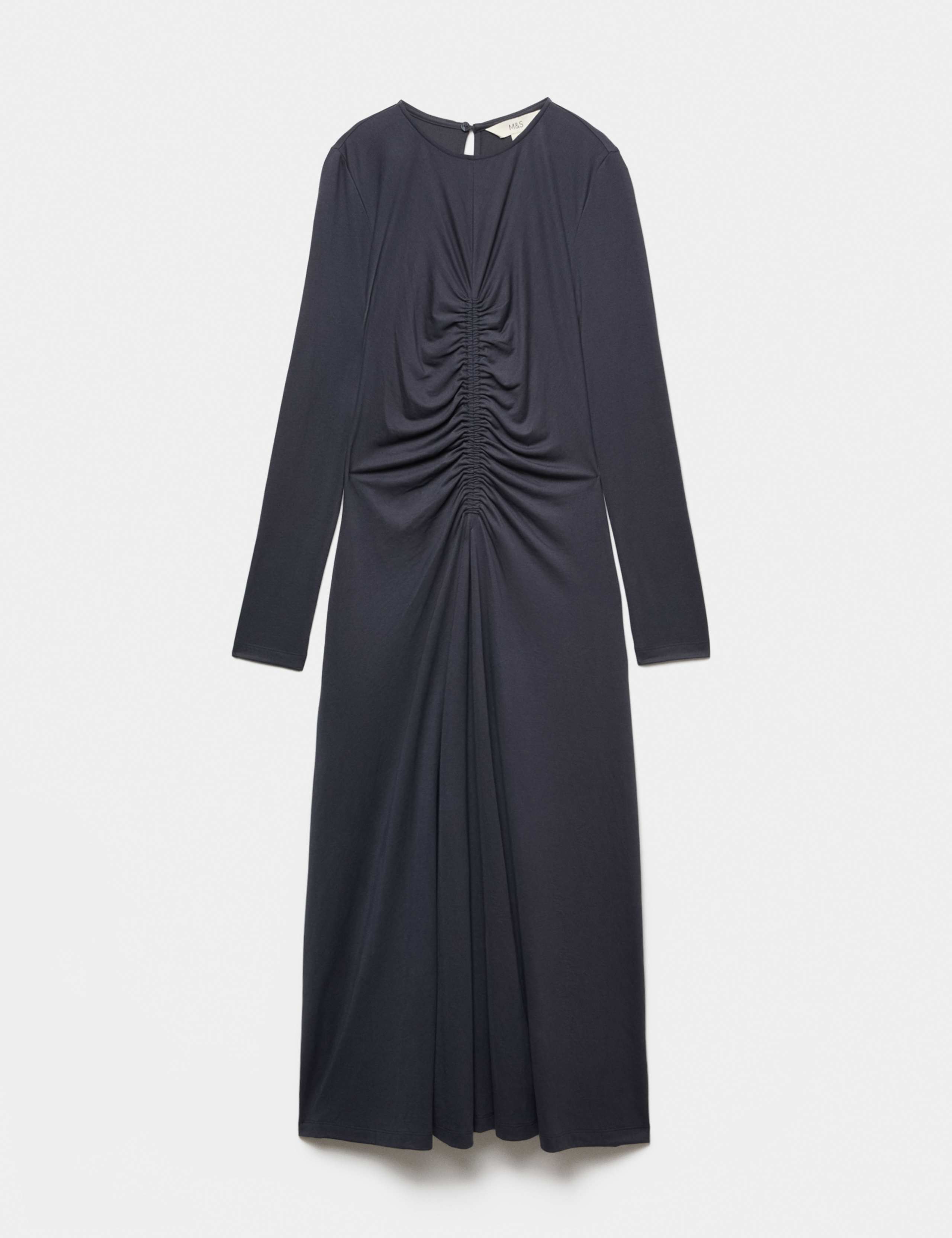 Jersey Ruched Midi Column Dress 2 of 6