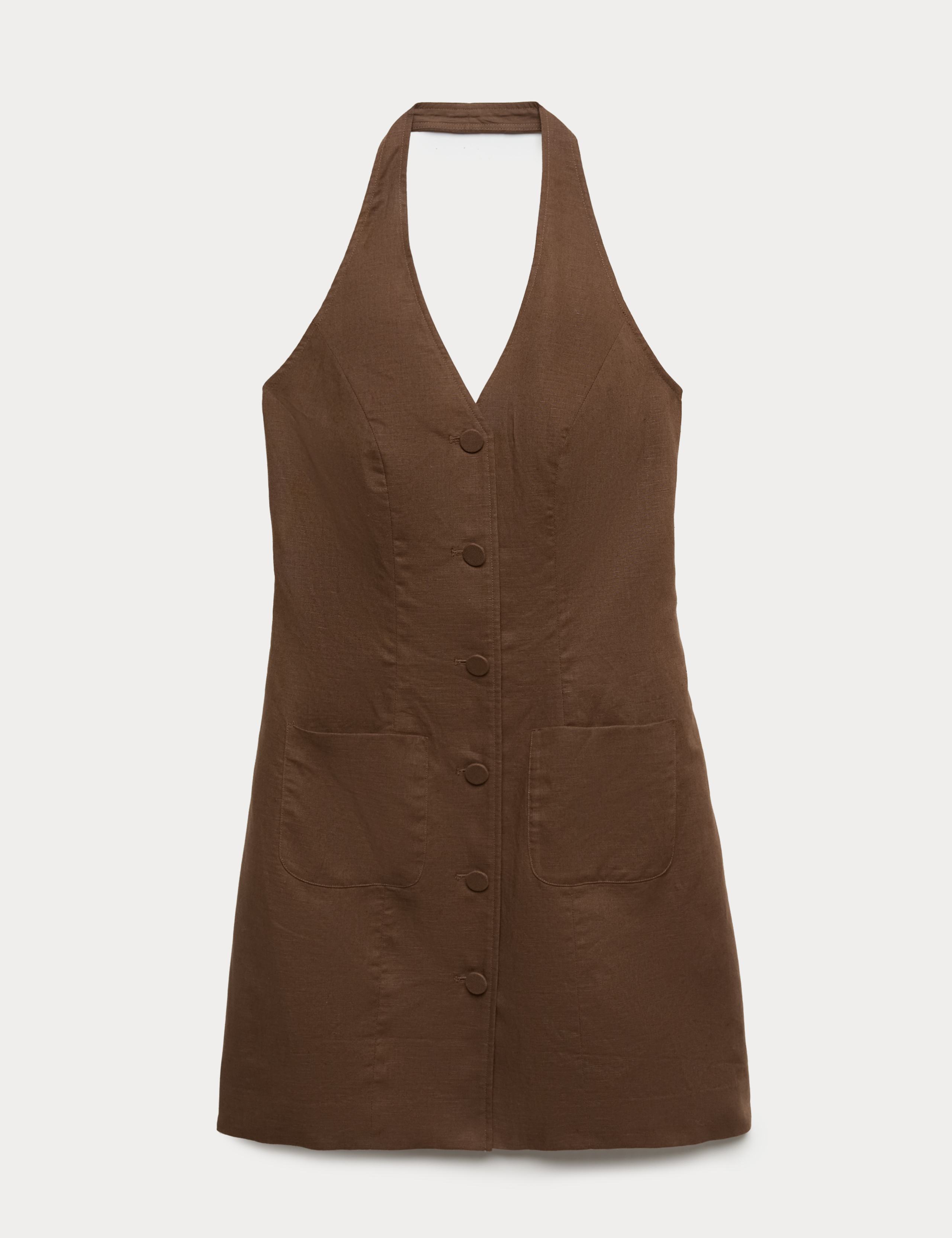 Linen Rich Mini Waistcoat Dress 2 of 6