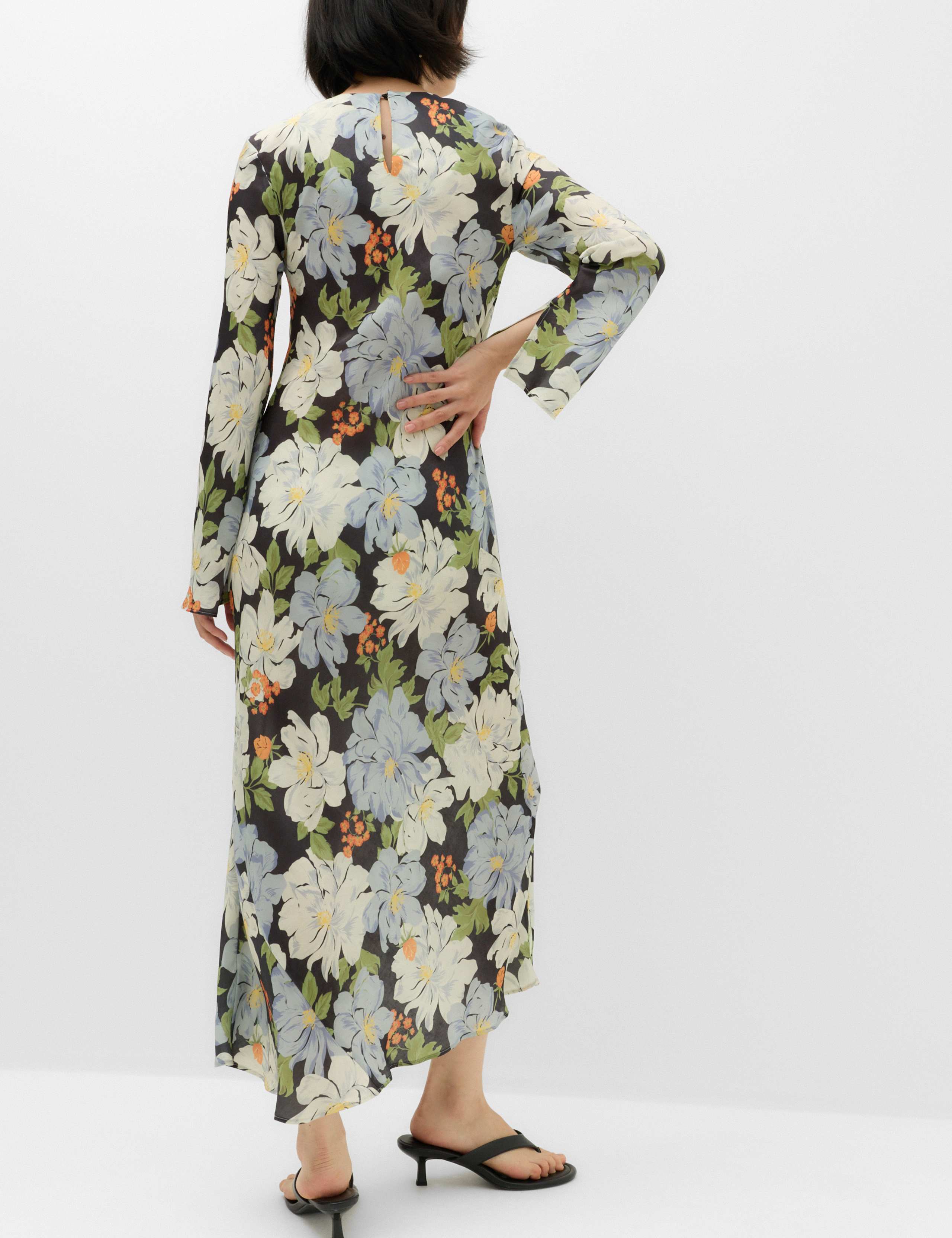 Satin Floral Midaxi Column Dress 4 of 6