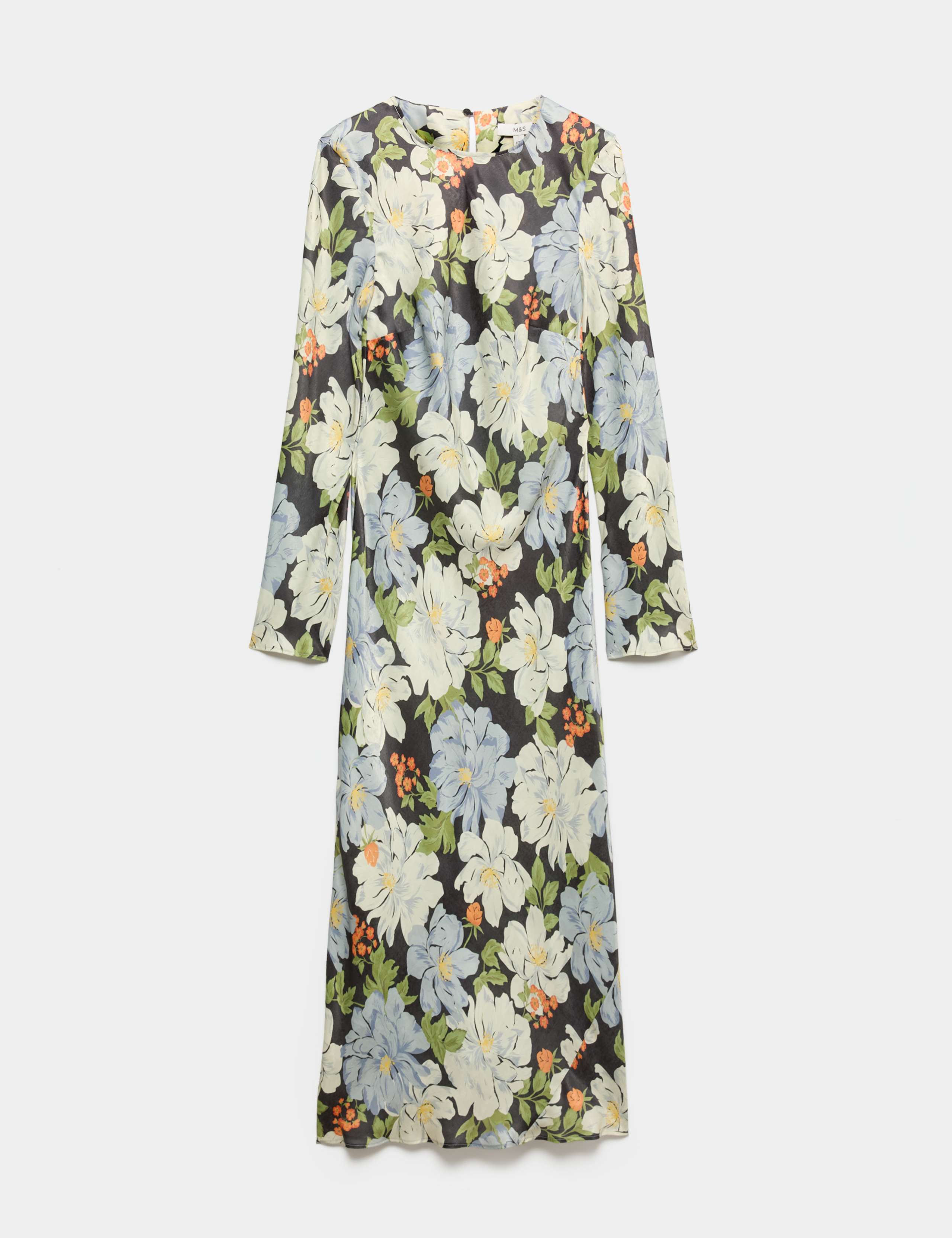 Satin Floral Midaxi Column Dress 2 of 6