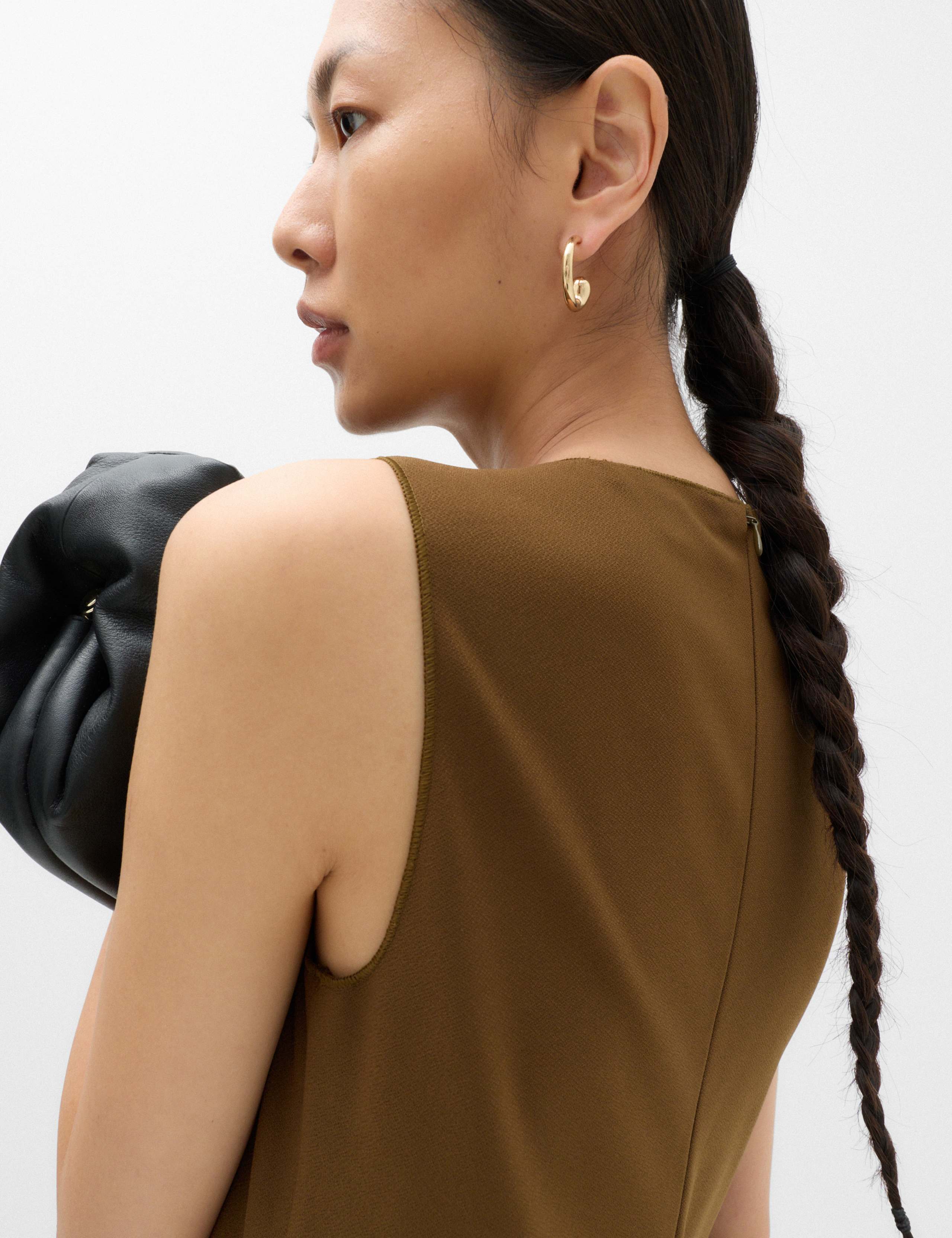 Jersey Round Neck Midi Column Dress 3 of 5