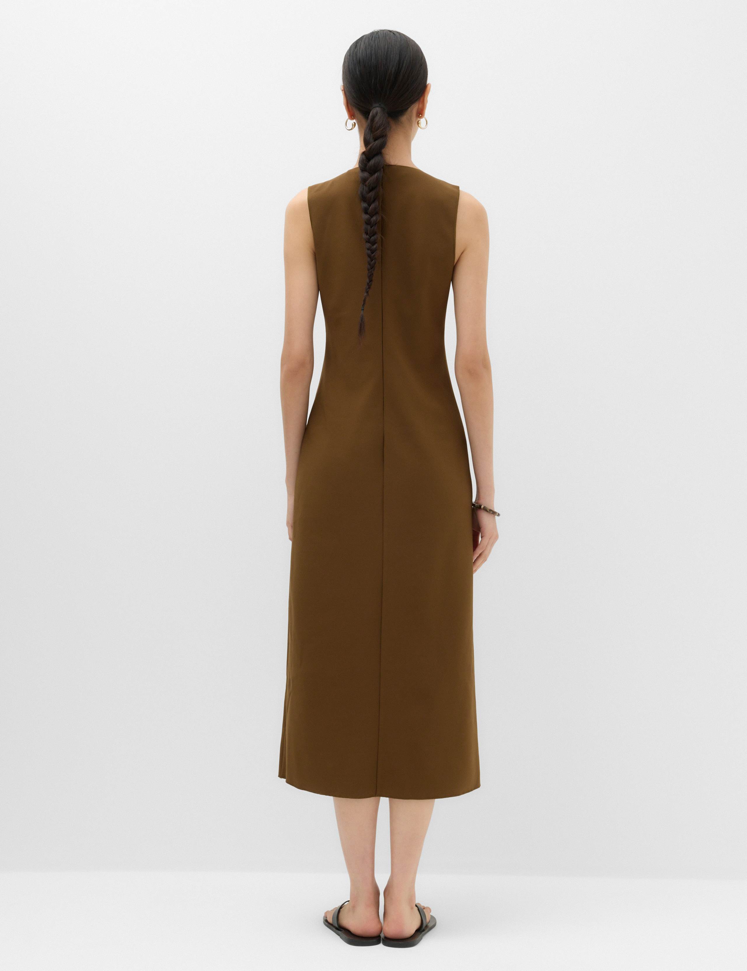 Jersey Round Neck Midi Column Dress 4 of 5