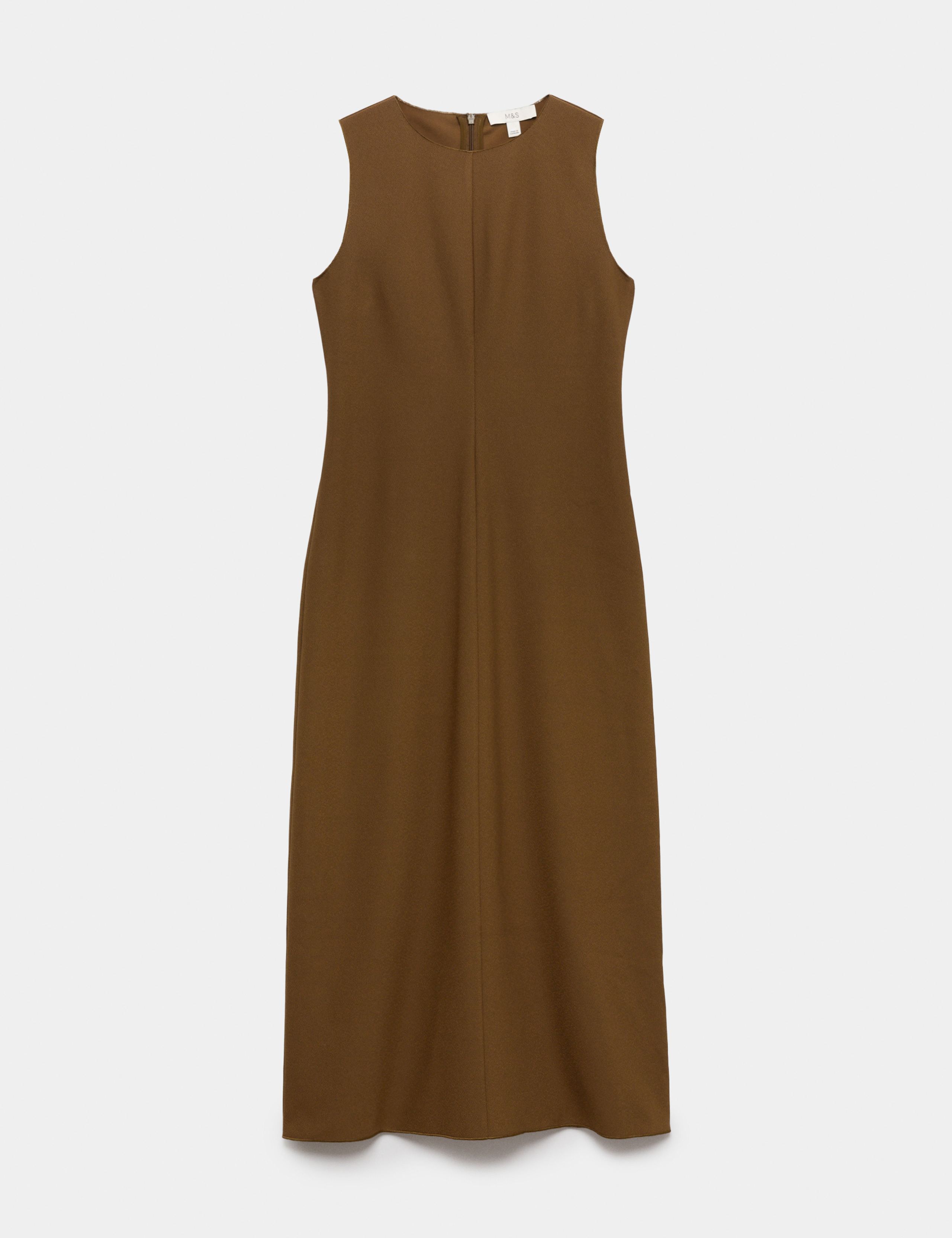 Jersey Round Neck Midi Column Dress 2 of 5