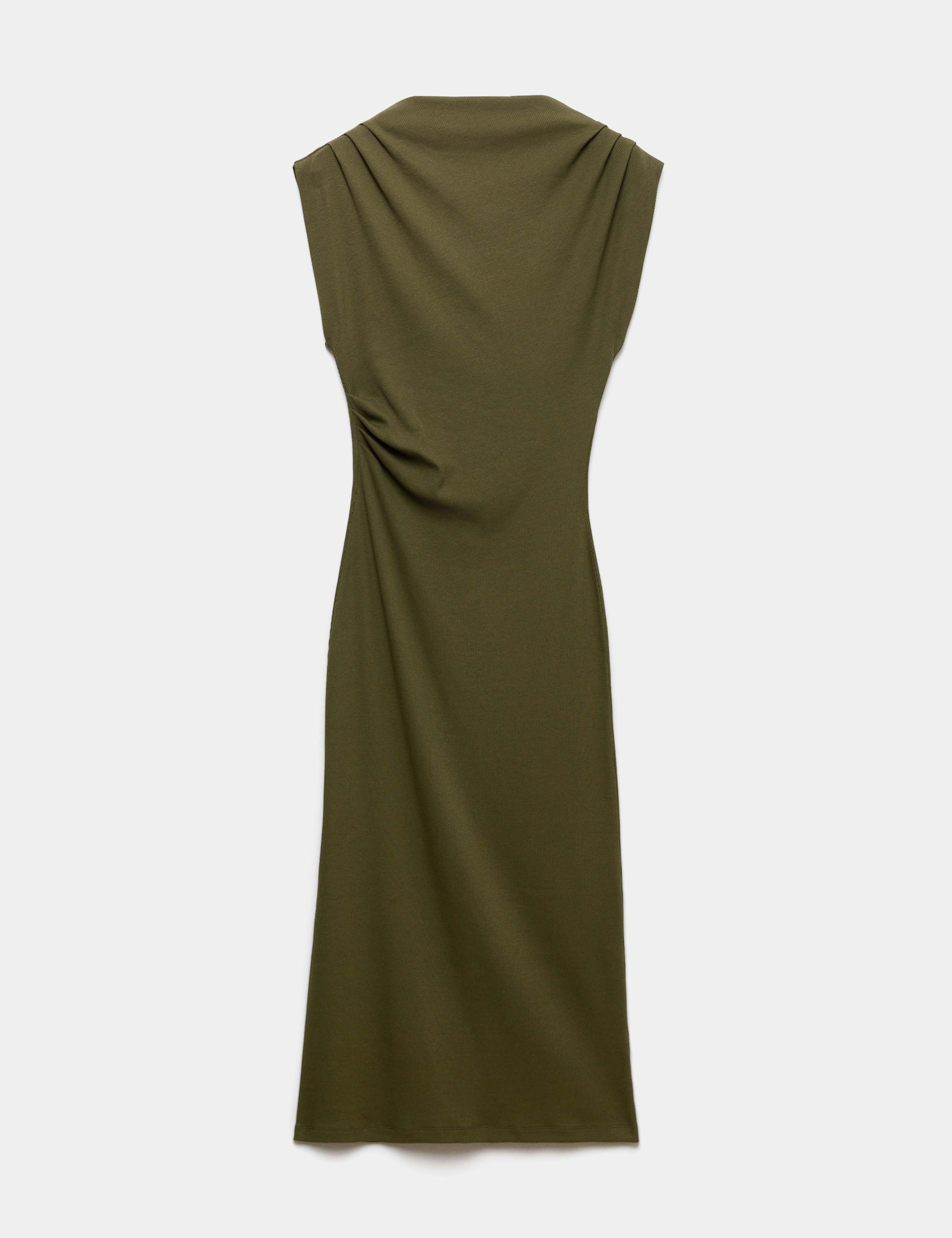 Cotton Rich High Neck Midi Bodycon Dress 2 of 5