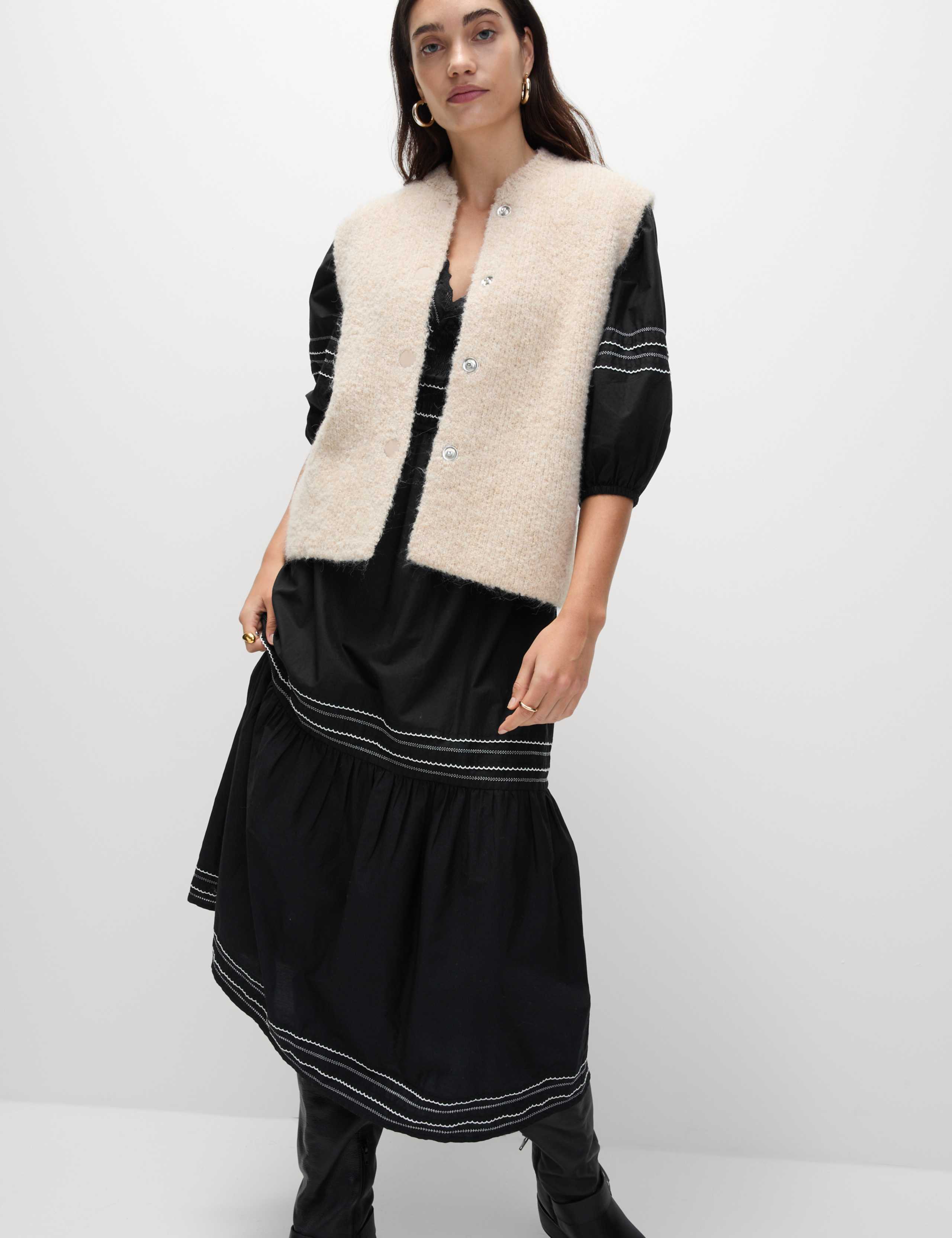 Pure Cotton Embroidered Midi Waisted Dress 5 of 5