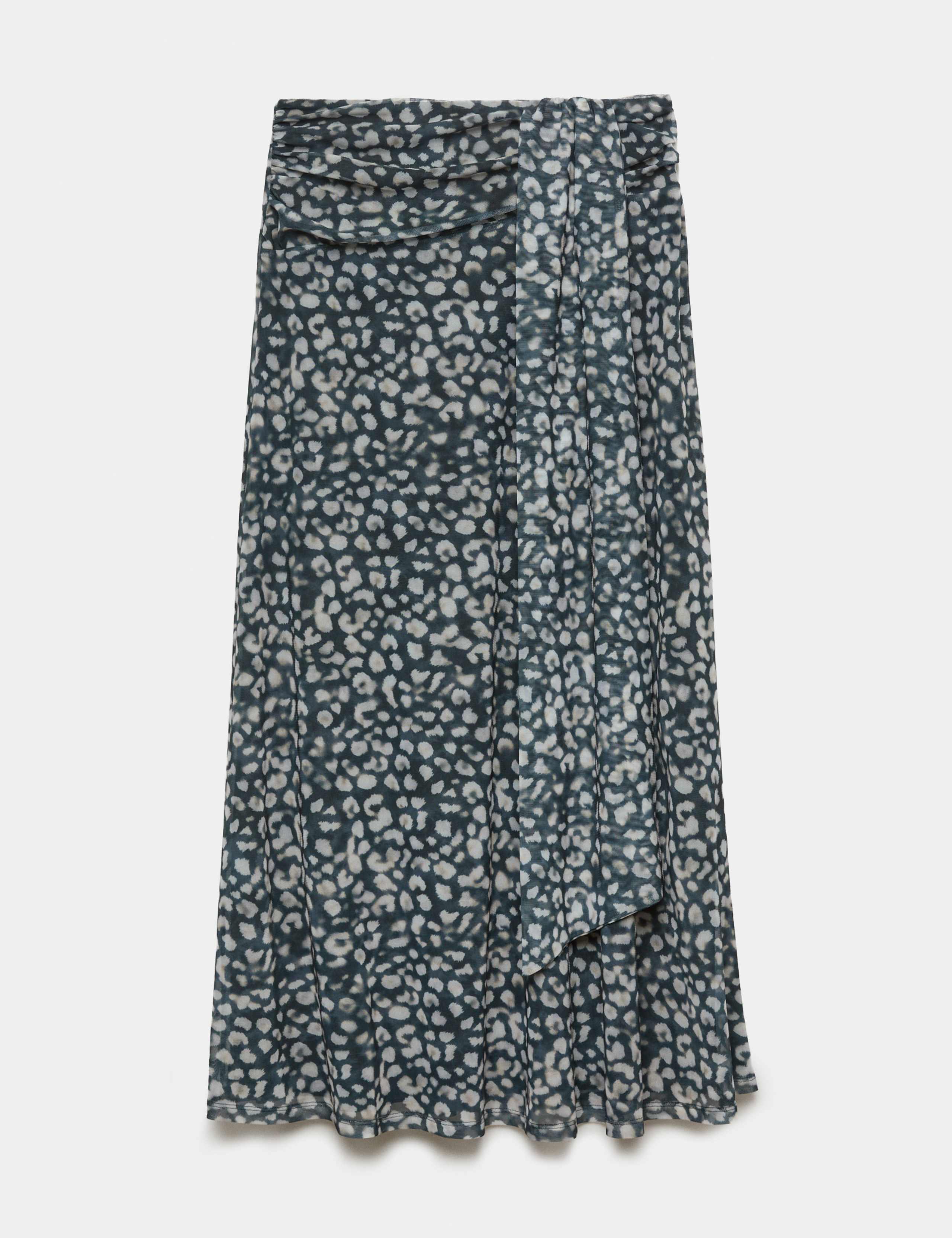 Animal Print Knotted Midi A Line Skirt 2 of 6