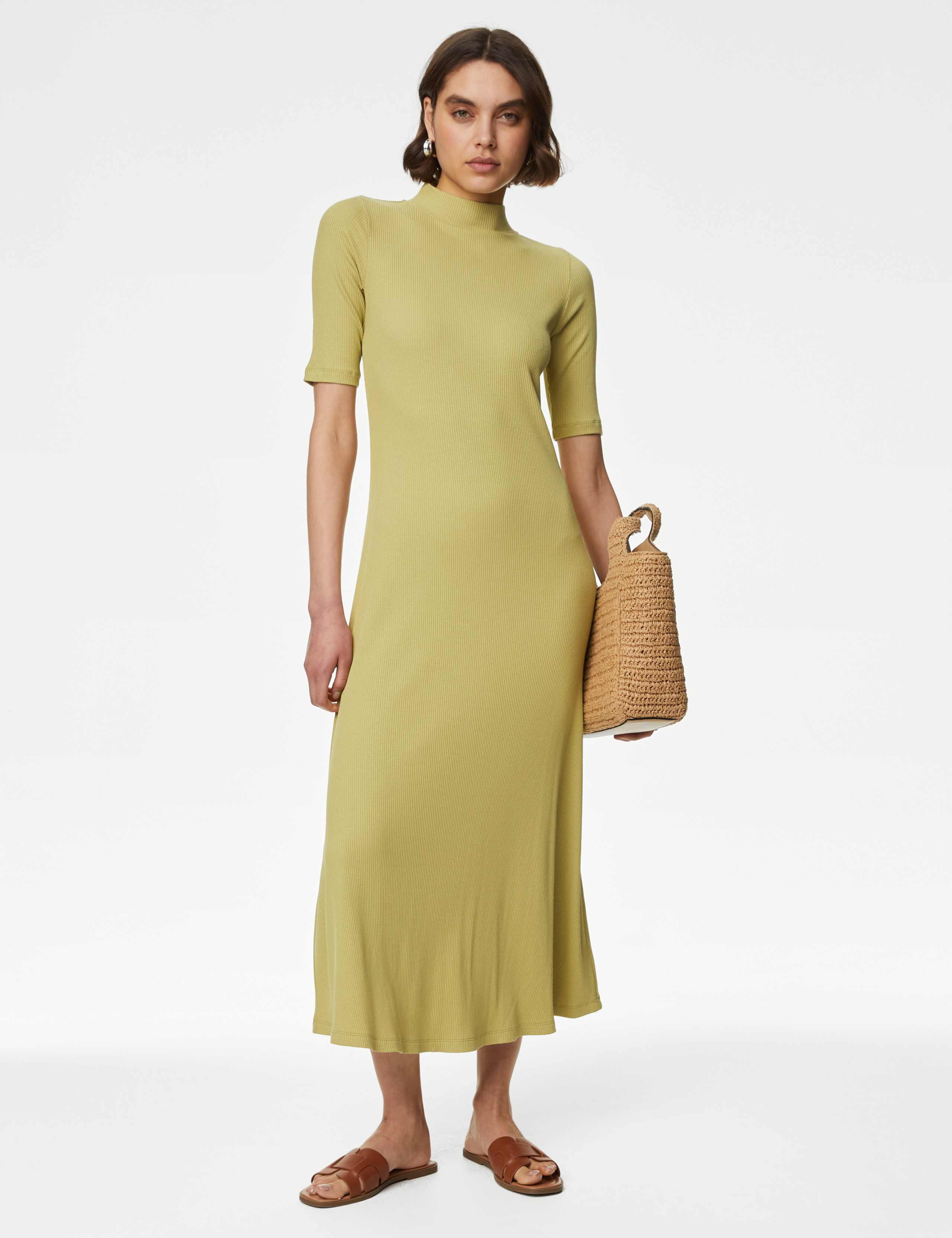 Jersey Funnel Neck Maxi Column Dress 1 of 5