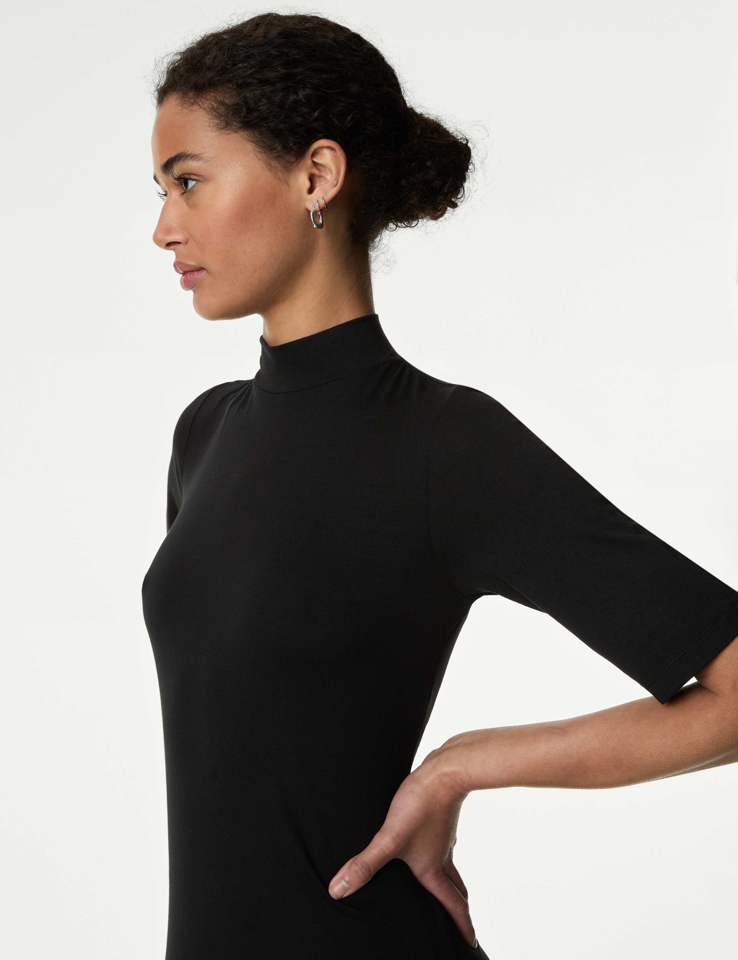 Jersey Funnel Neck Maxi Column Dress 3 of 5