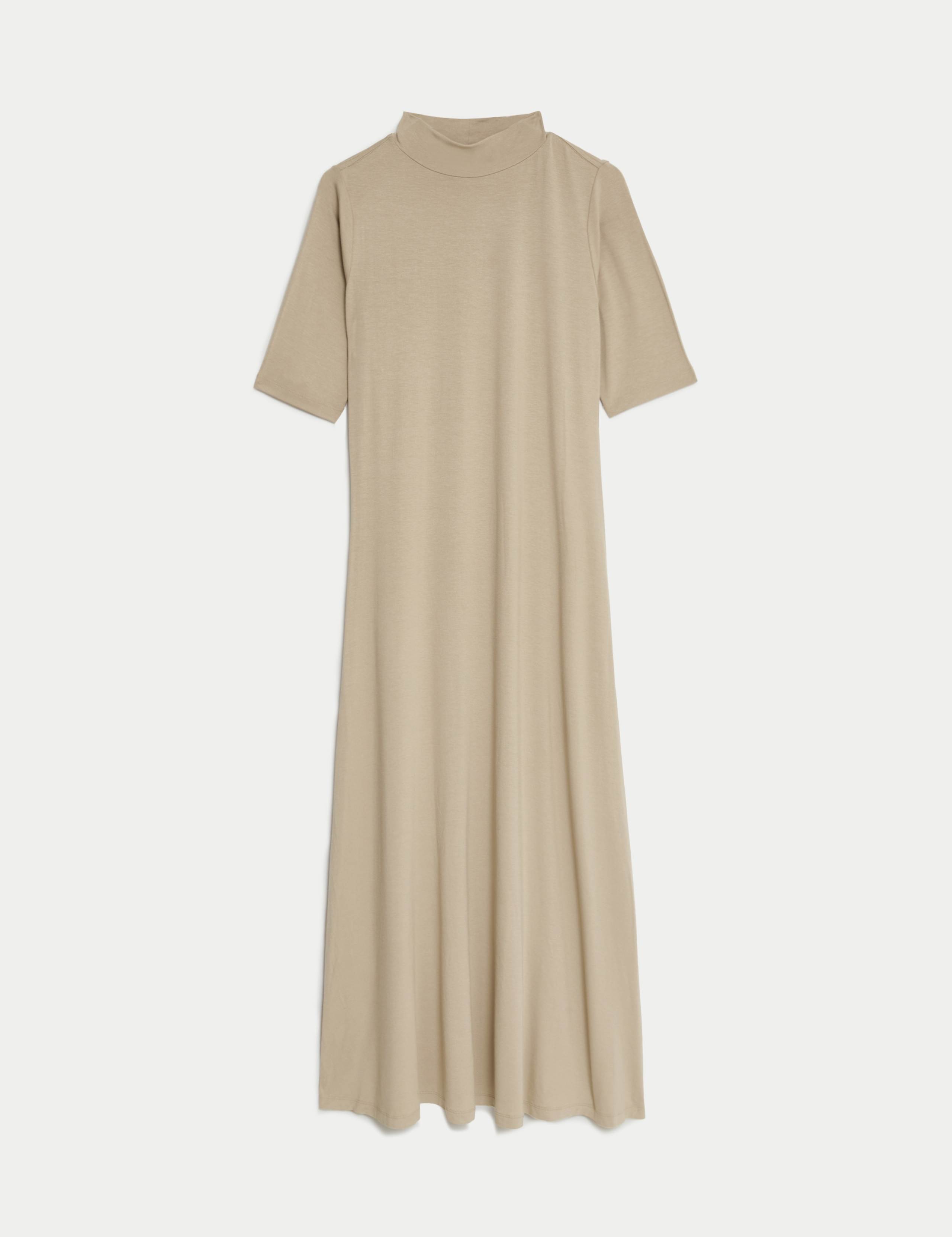 Jersey Funnel Neck Maxi Column Dress 2 of 4