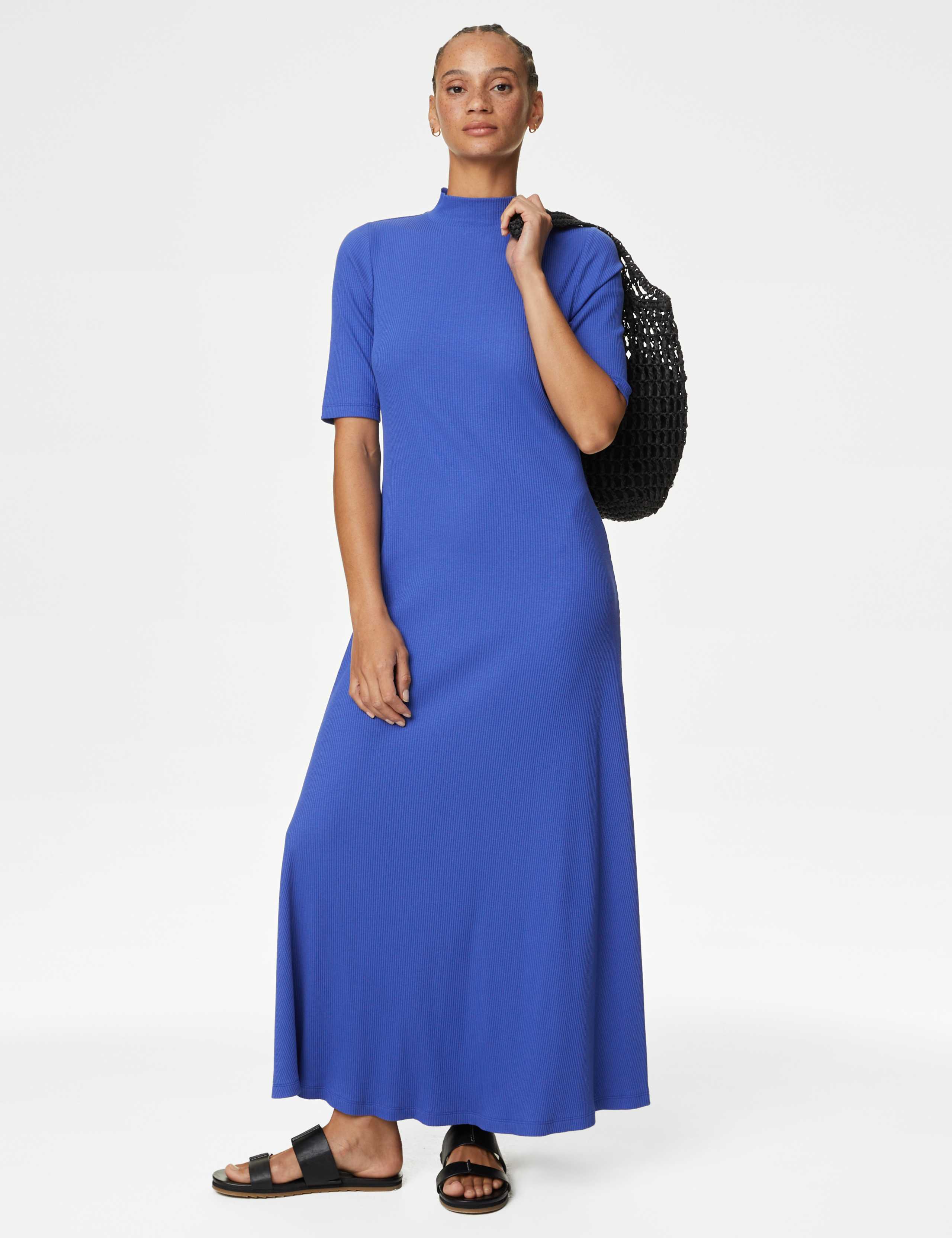 Jersey Funnel Neck Maxi Column Dress 3 of 4