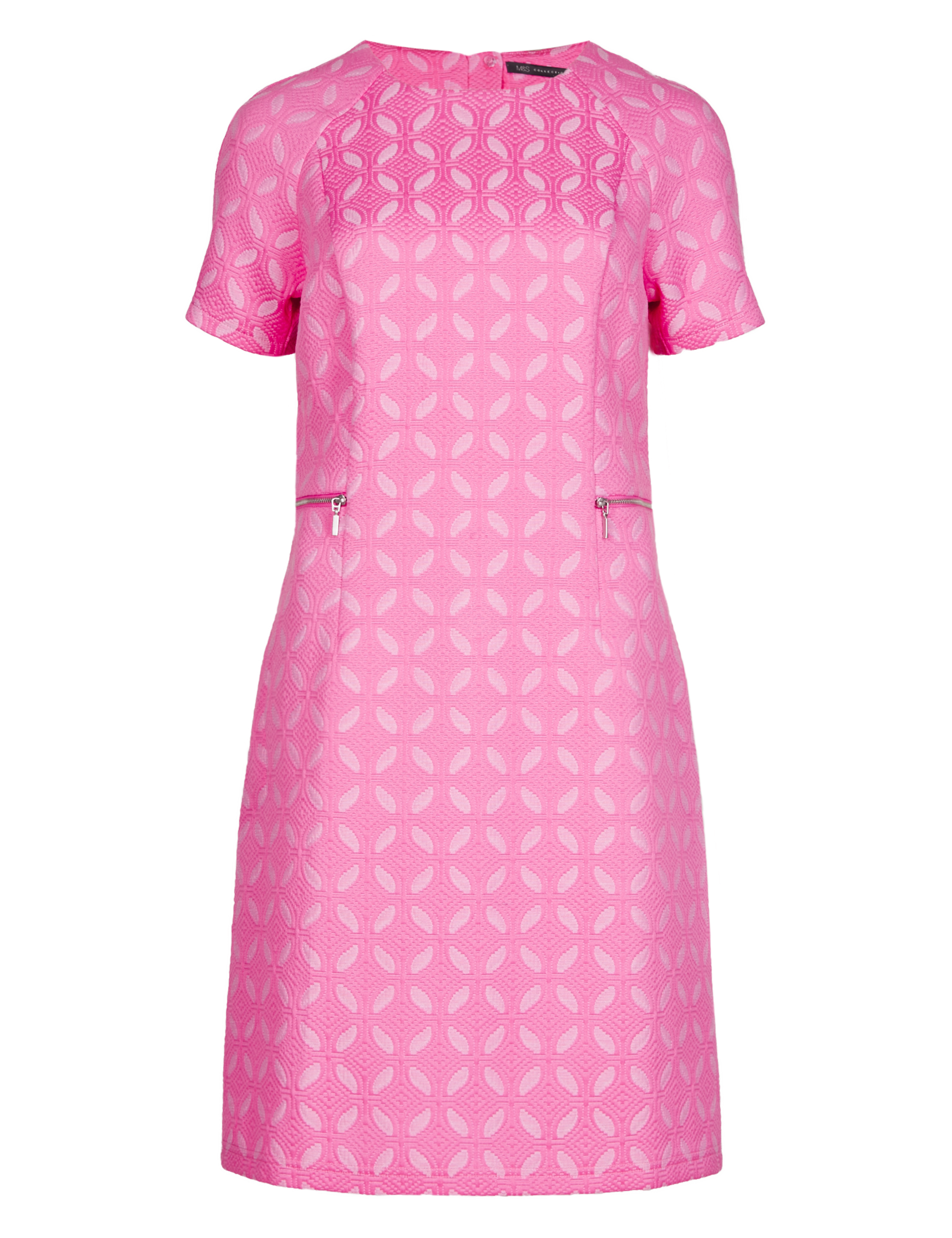 Jacquard Zip Waist A-Line Shift Dress Available in 3 Lengths 2 of 5