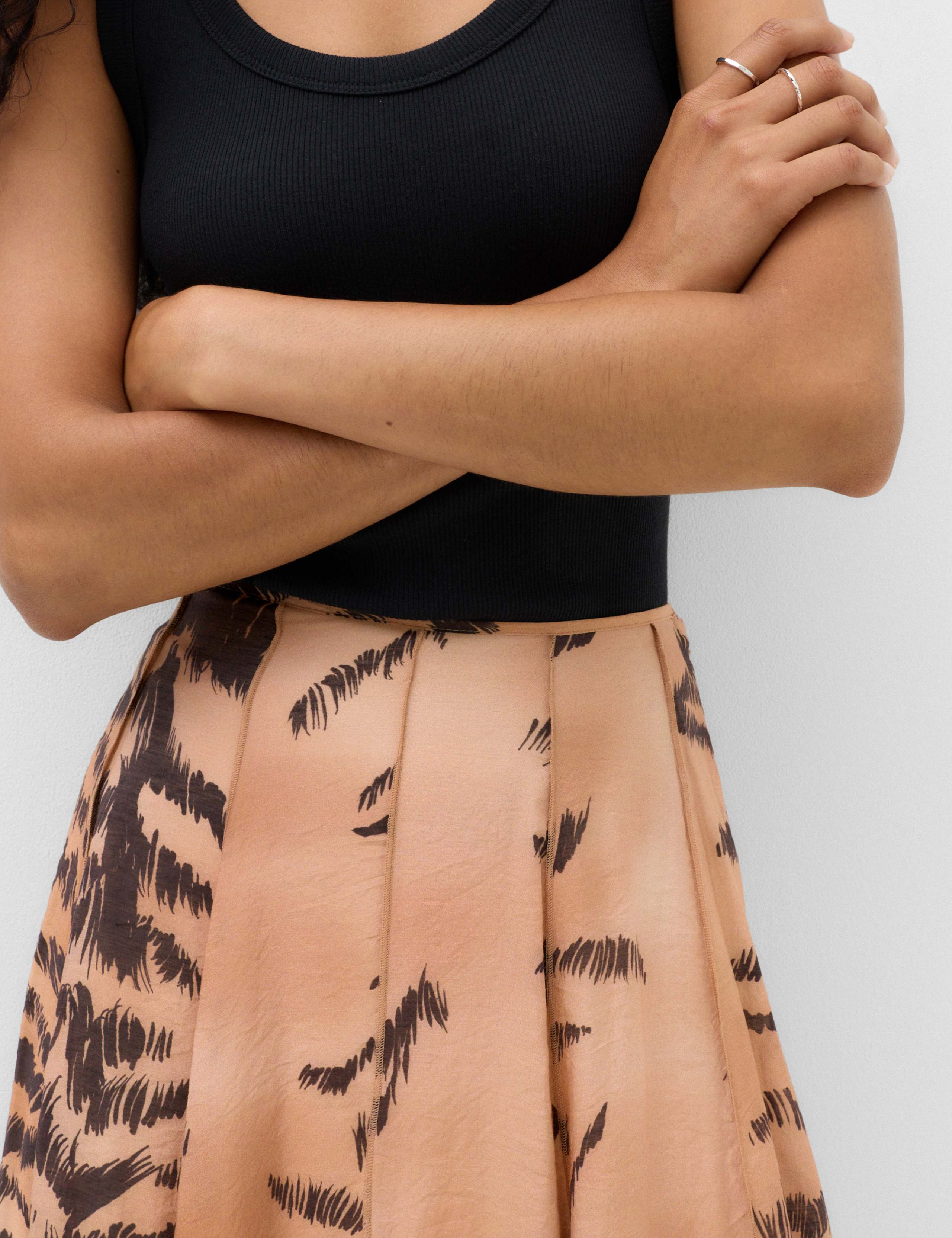 Animal Print Box Pleat Midi Circle Skirt 6 of 6
