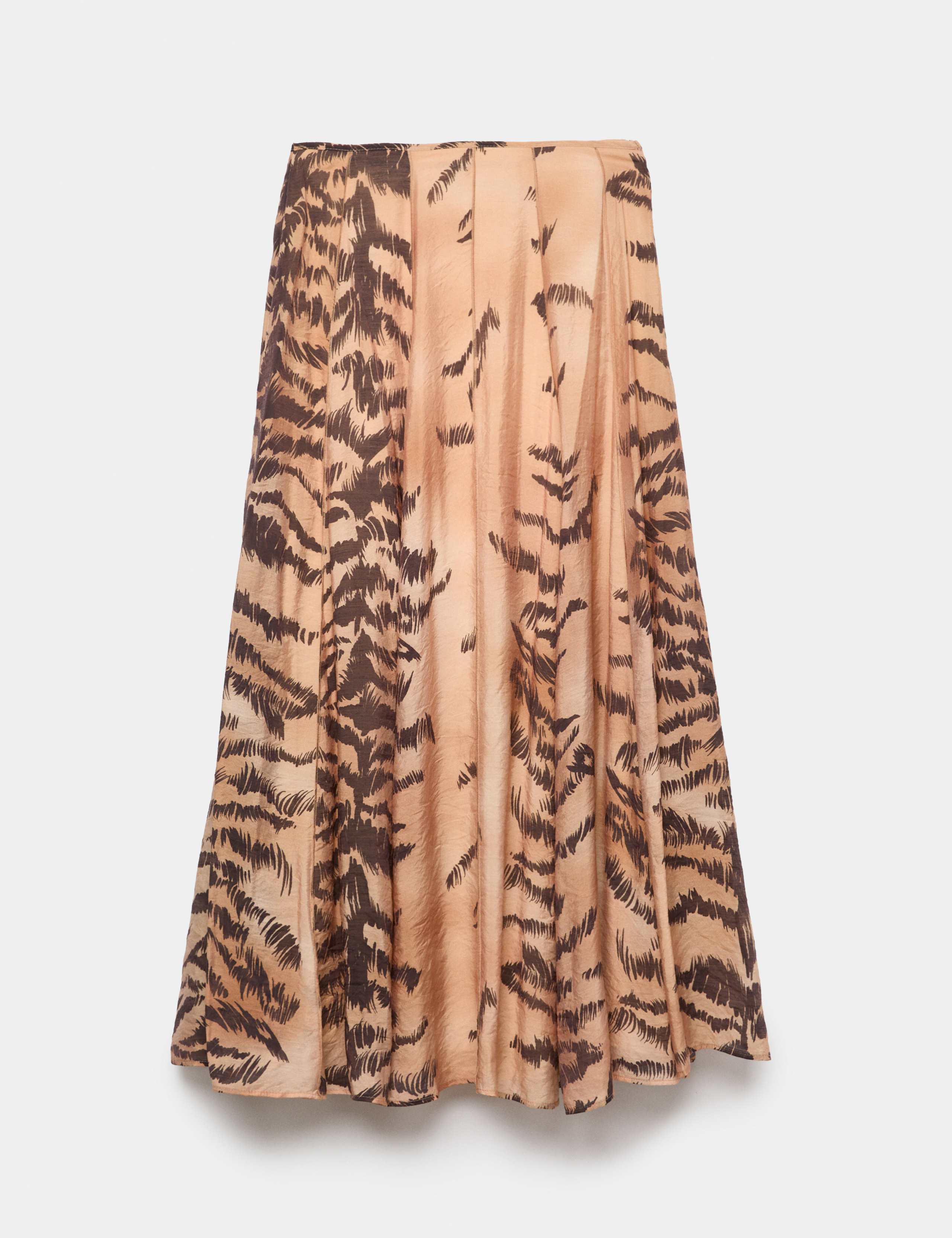 Animal Print Box Pleat Midi Circle Skirt 2 of 6