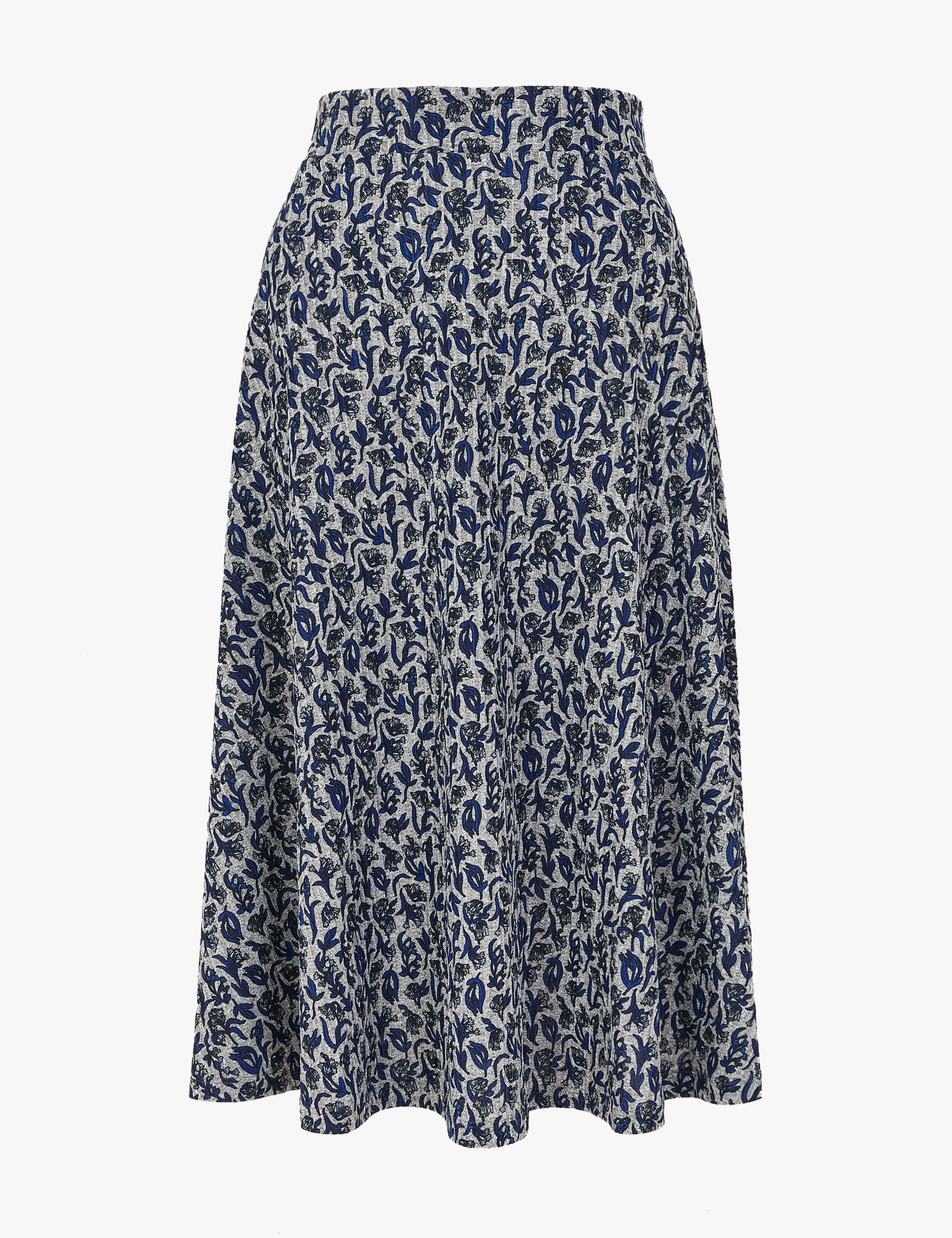 Jersey Floral Circle Midi Fit & Flare Skirt 2 of 4