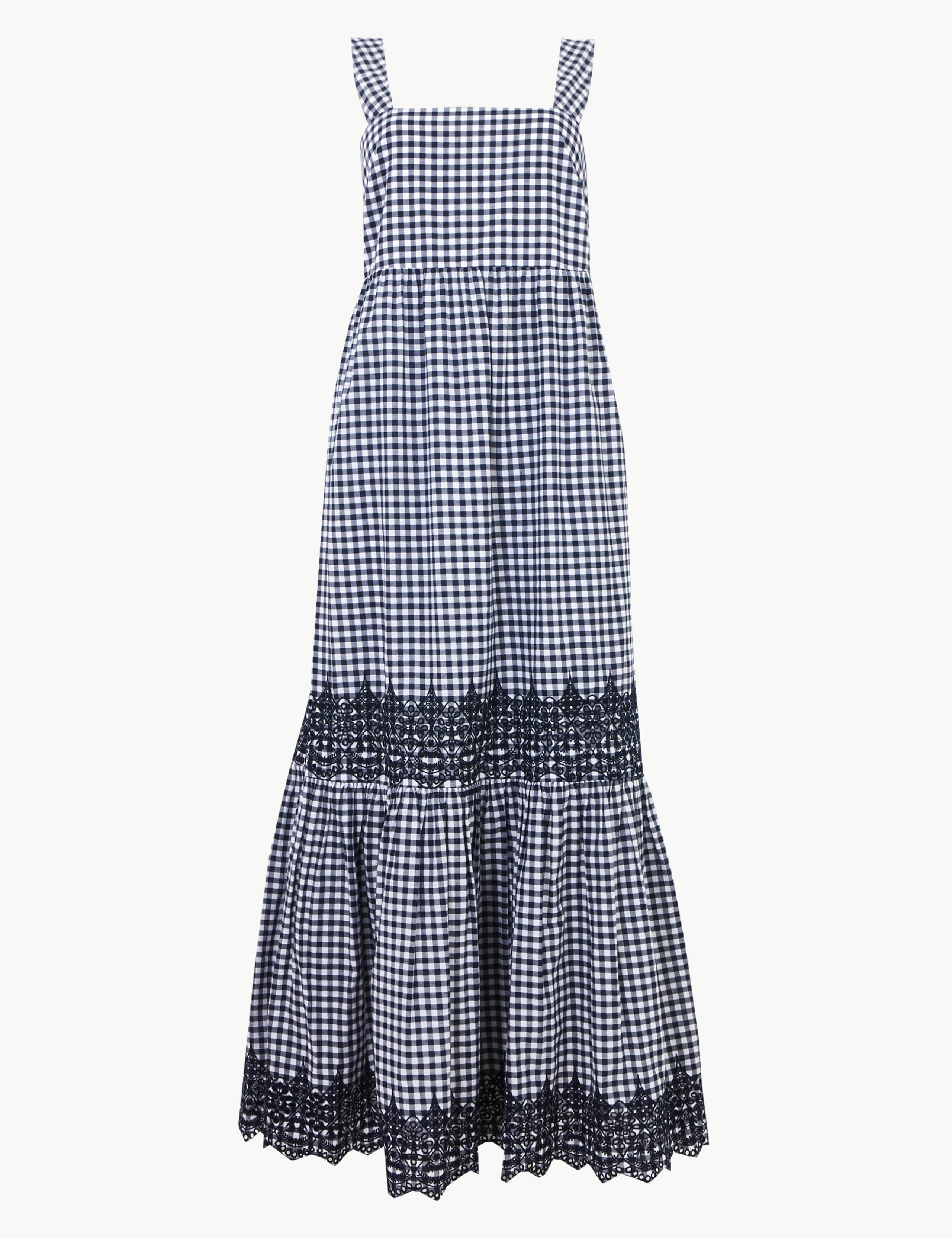 Pure Cotton Gingham Slip Maxi Dress 2 of 4