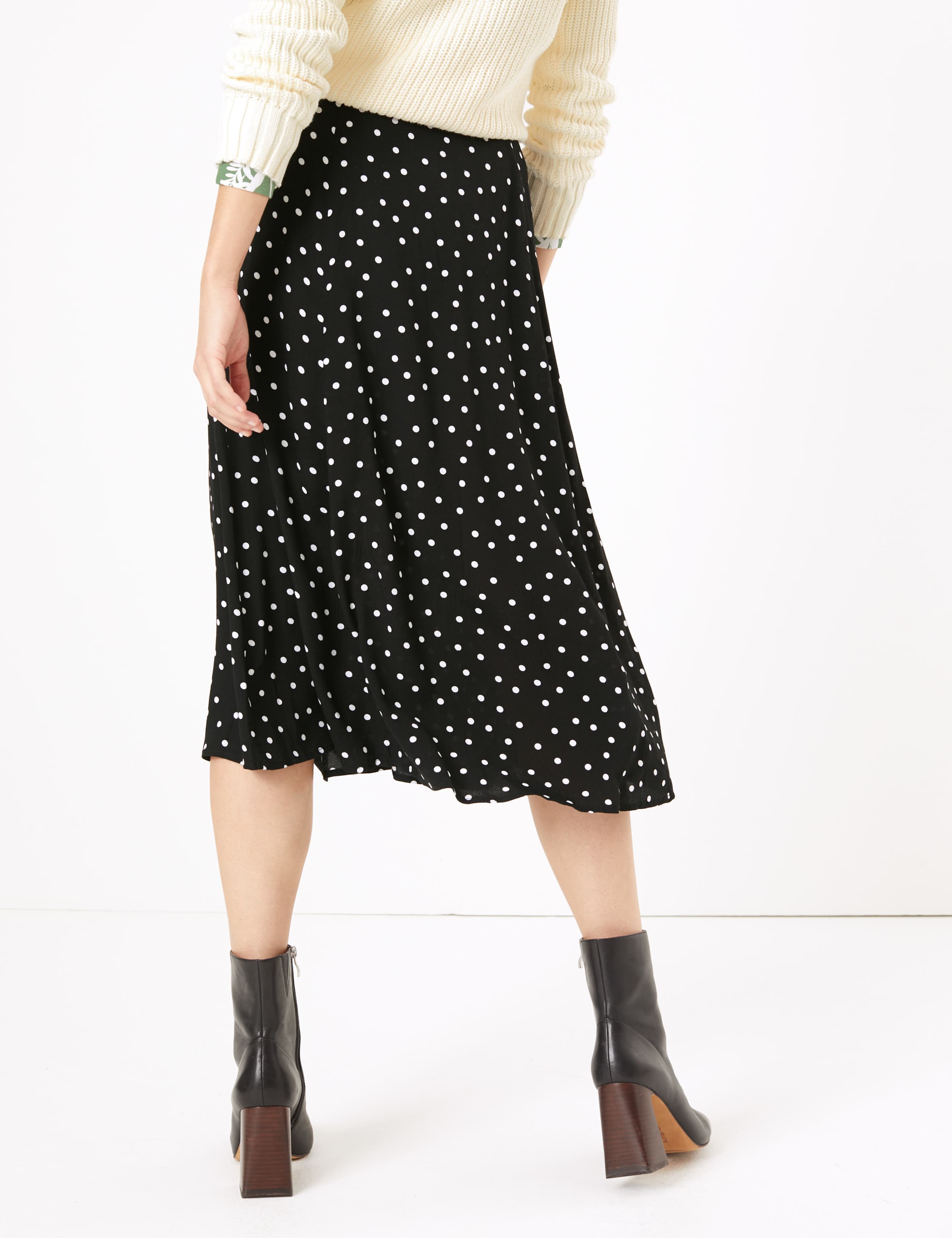 Polka Dot A-Line Midi Skirt 5 of 5