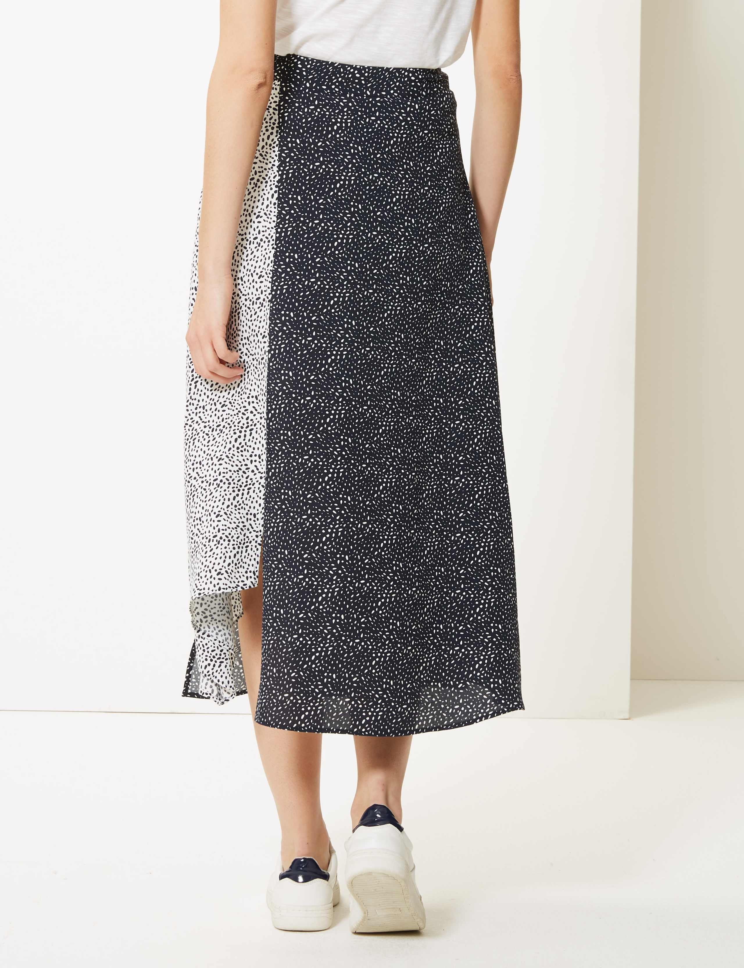 Polka Dot Asymmetric Midi Skirt 4 of 4