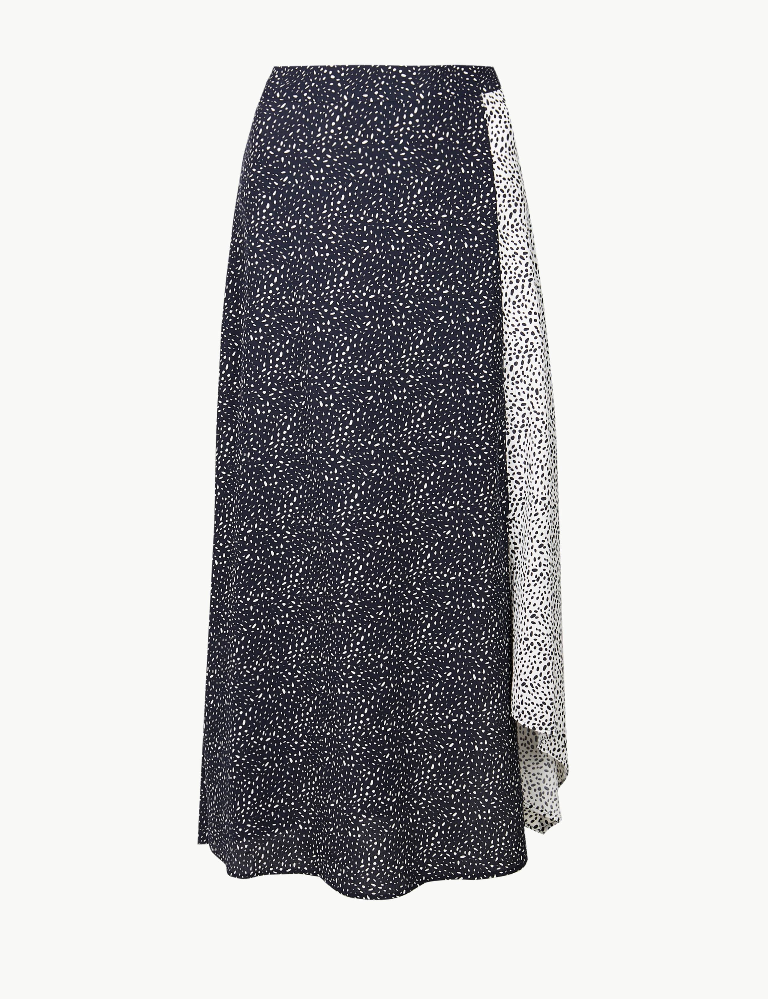 Polka Dot Asymmetric Midi Skirt 2 of 4