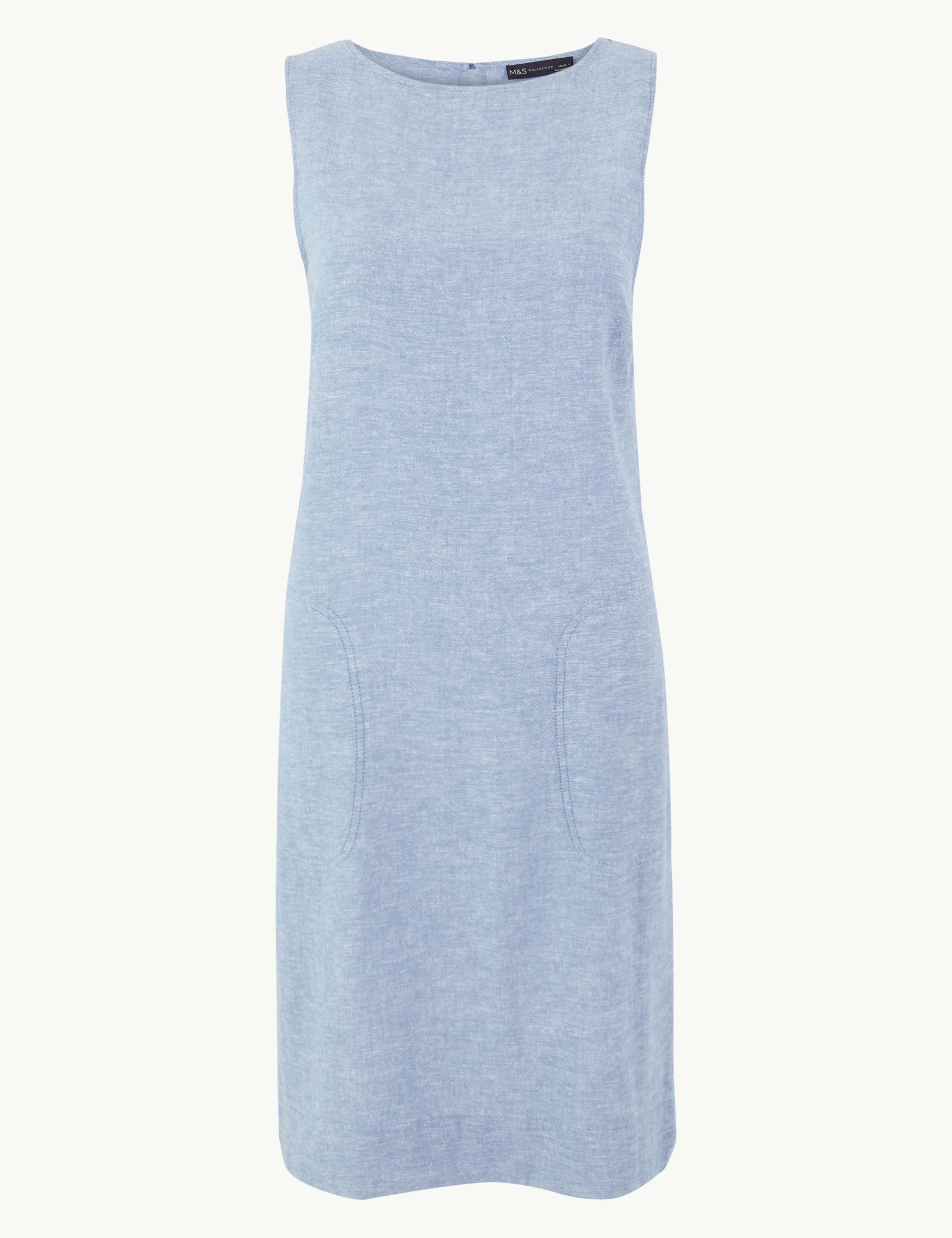 Linen Rich Patch Pocket Shift Dress 2 of 4