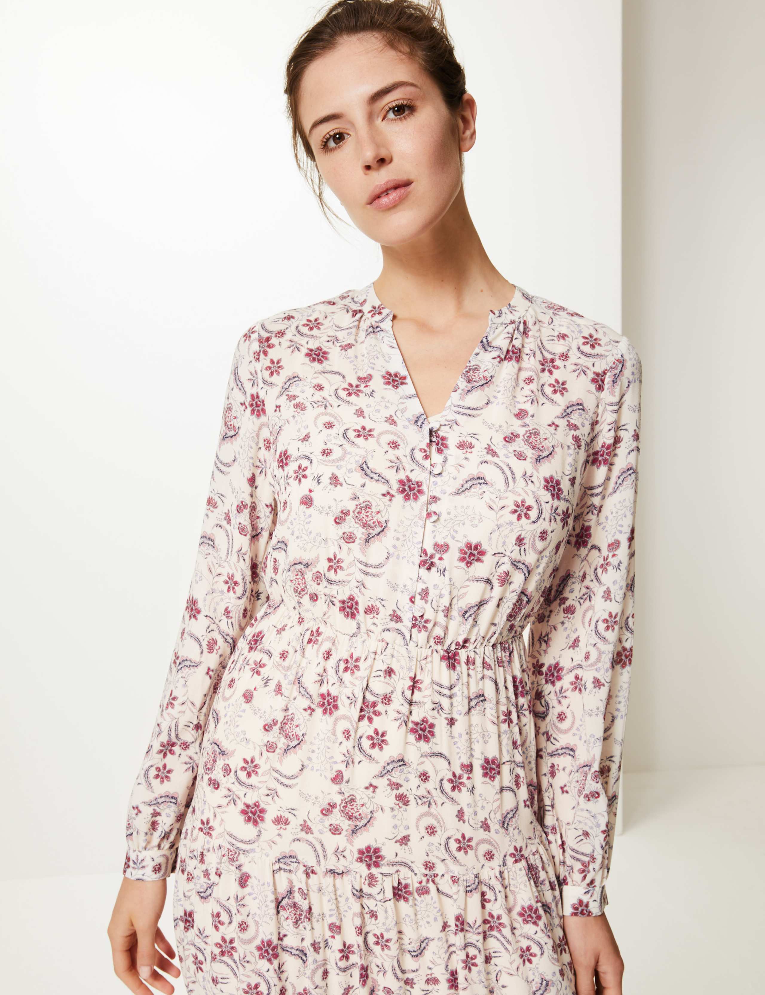 Floral Print Waisted Maxi Dress 1 of 4